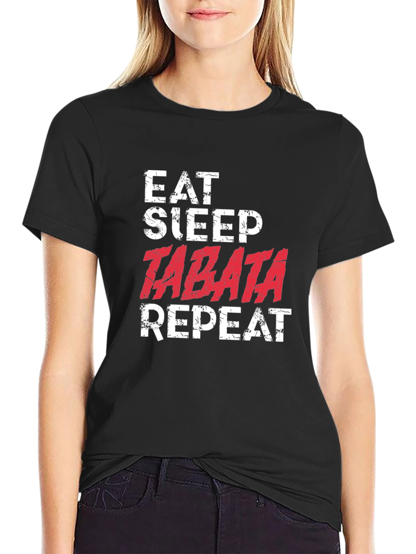 Eat Sleep Tabata Repeat Graphic T-Shirt