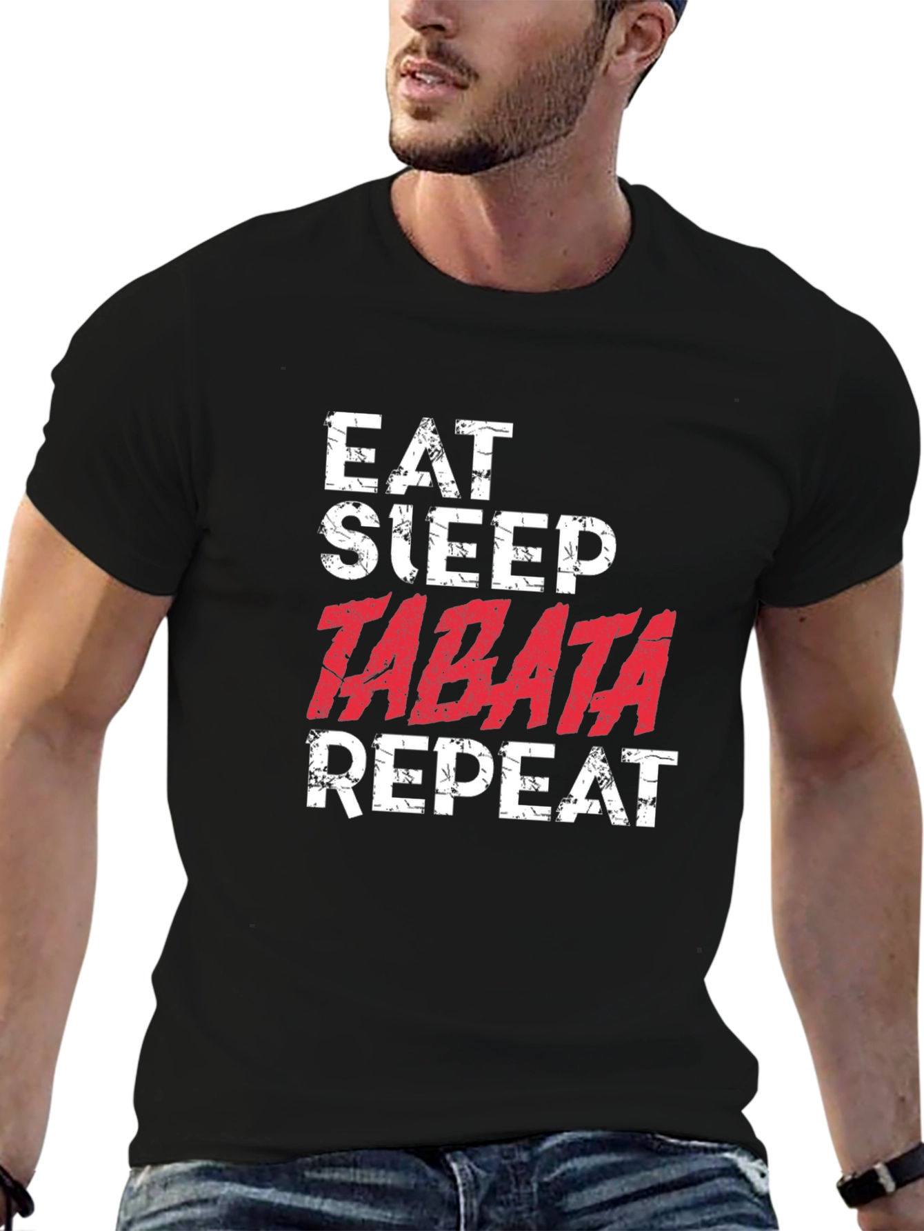 Eat Sleep Tabata Repeat Graphic T-Shirt