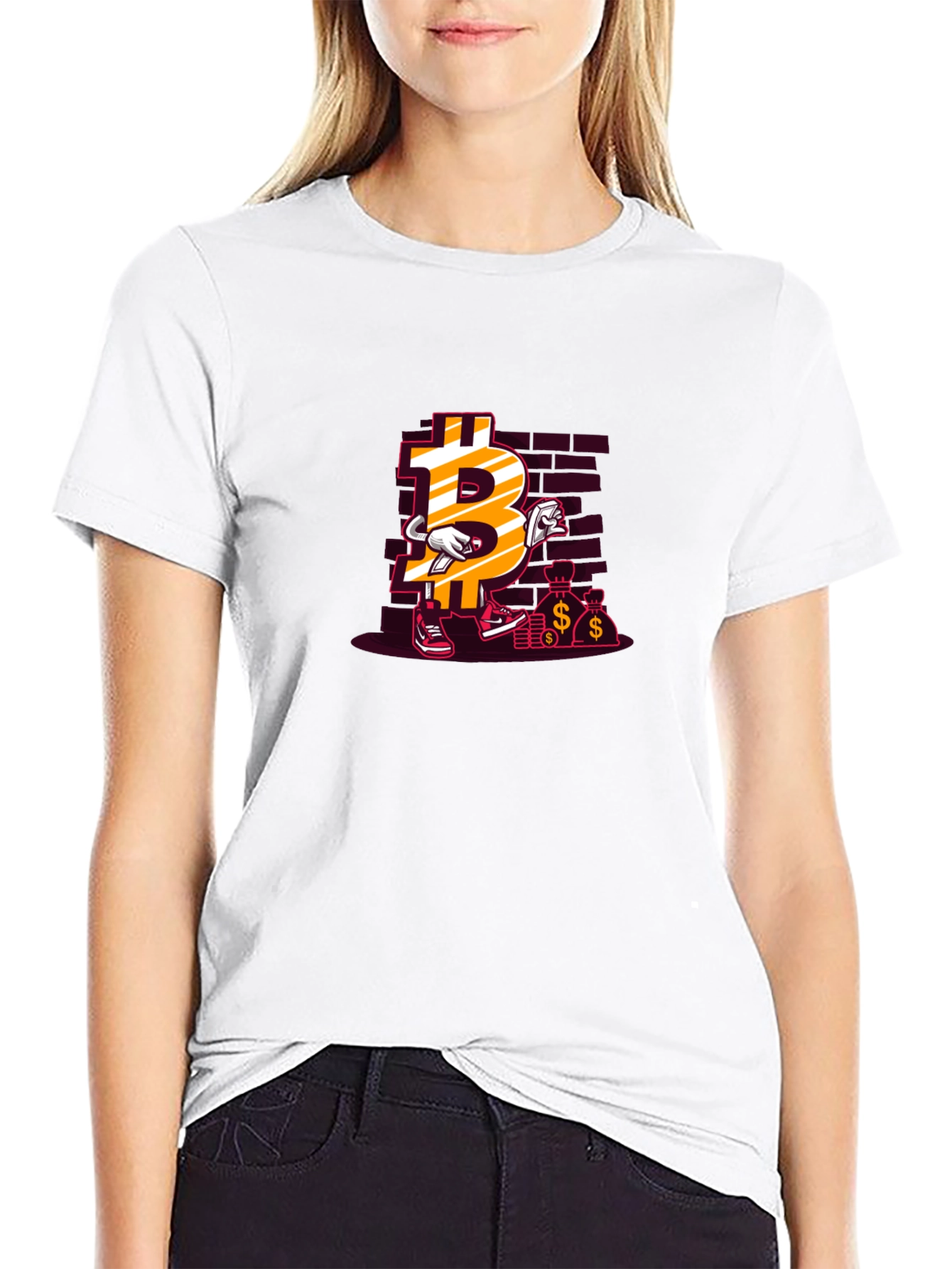 Bitcoin Cartoon Graphic T-Shirt