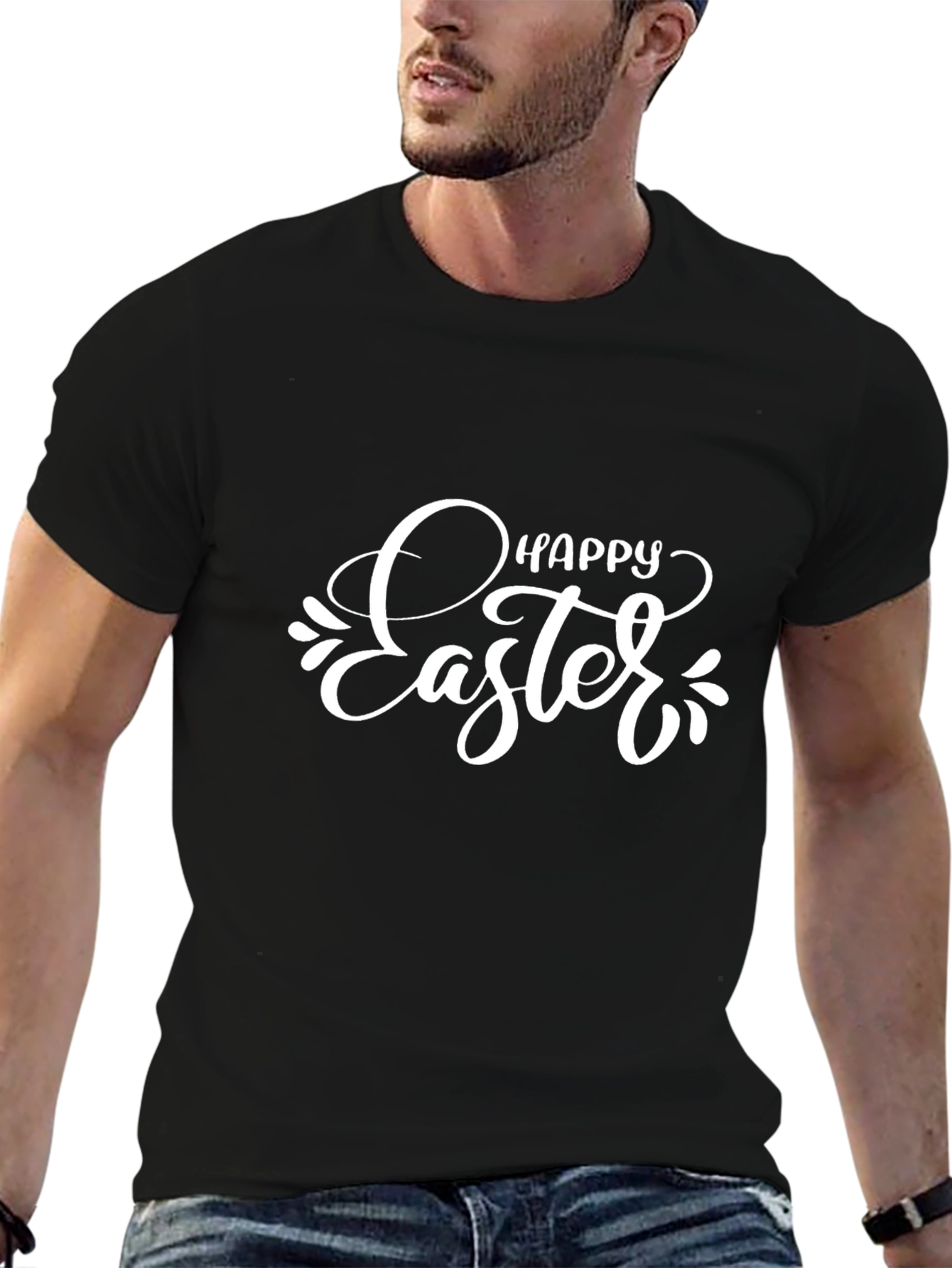 Happy Easter Black T-Shirt | Holiday Celebration