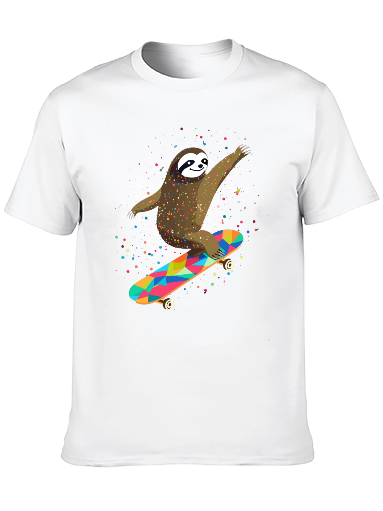 Sloth Skateboarder Graphic Tee - Fun & Unique Design
