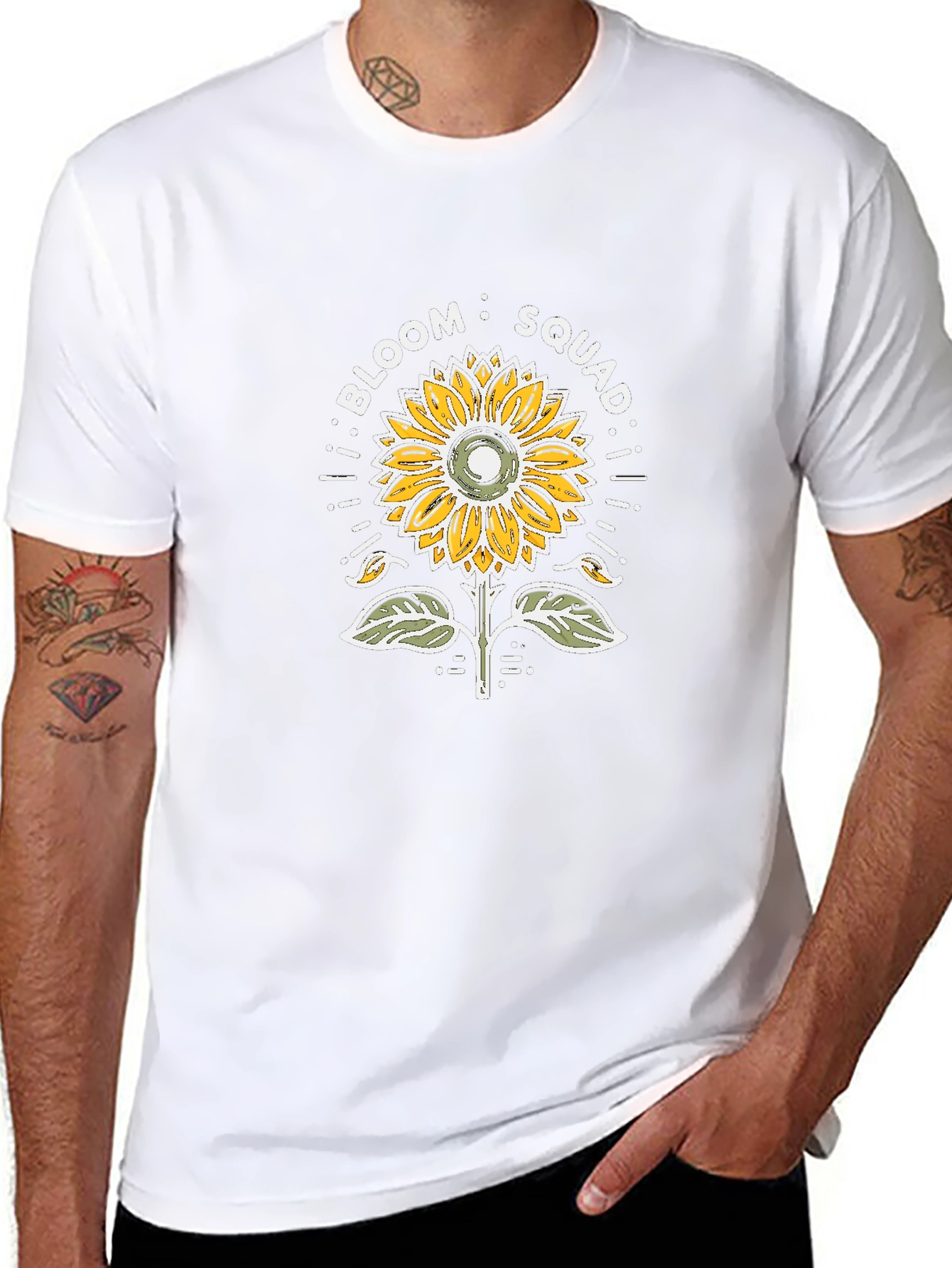 Bloom Squad Sunflower Graphic Tee - Black Cotton