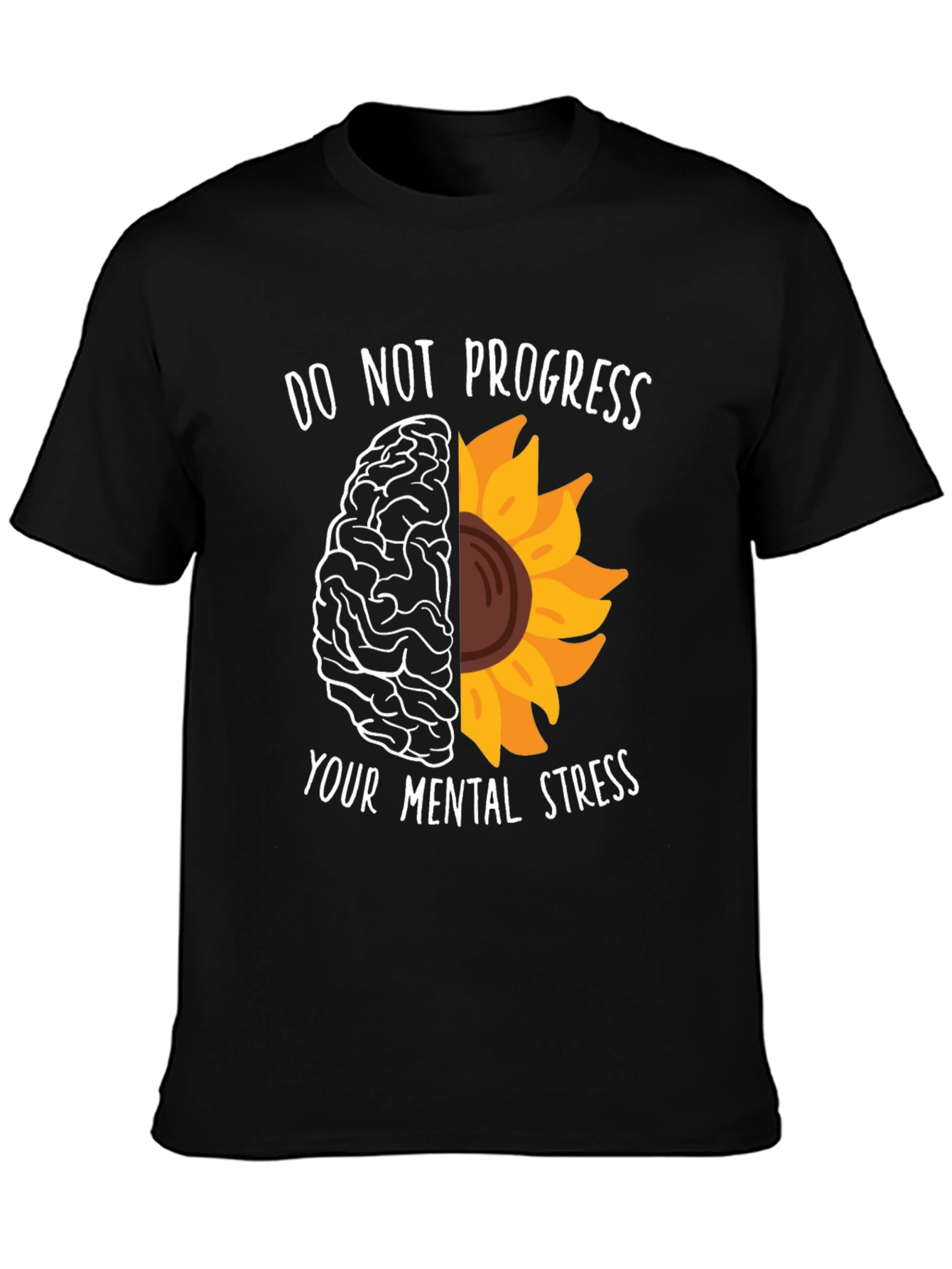 Brain Sunflower Graphic Tee - Mental Health Awareness