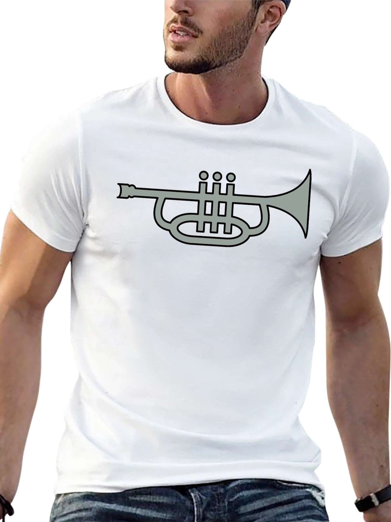 Trumpet Graphic Tee - Black Casual Shirt