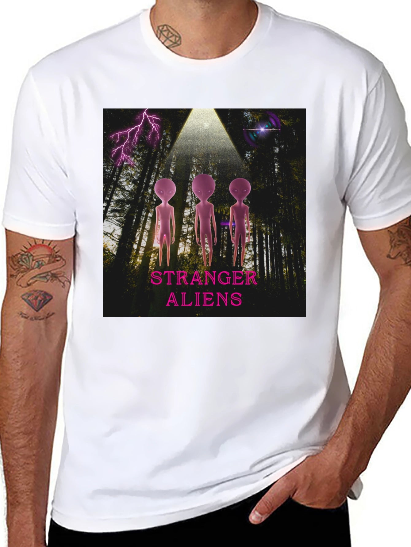 Stranger Aliens Graphic T-Shirt - Black Cotton Tee