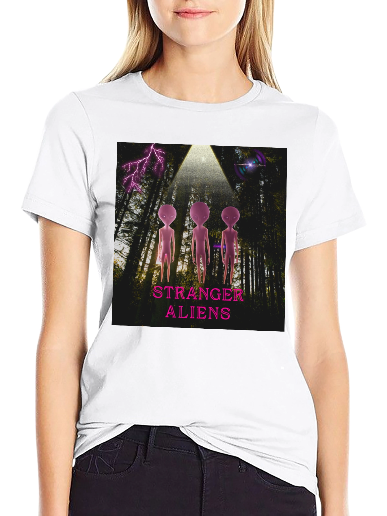 Stranger Aliens Graphic T-Shirt - Black Cotton Tee