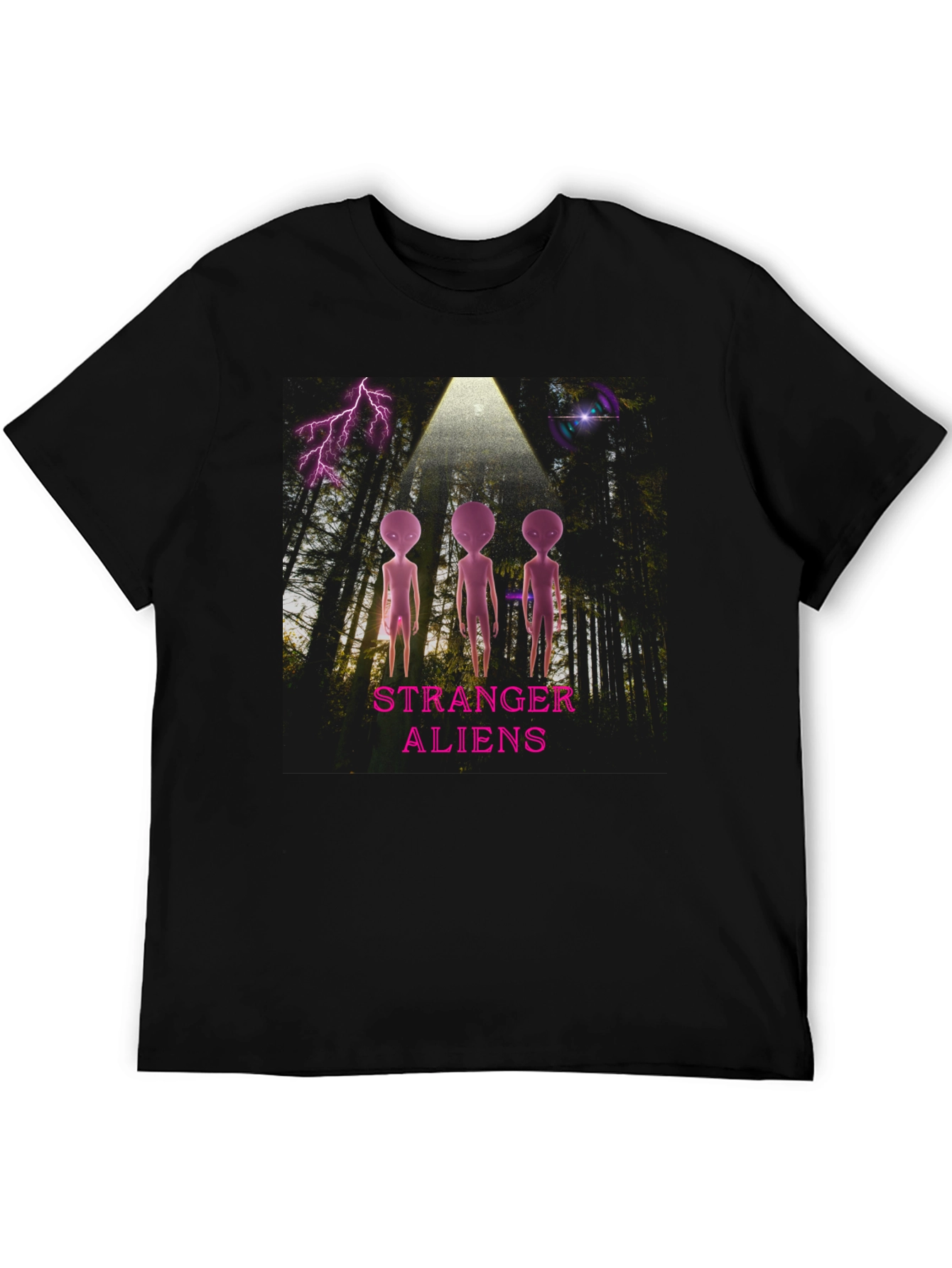 Stranger Aliens Graphic T-Shirt - Black Cotton Tee