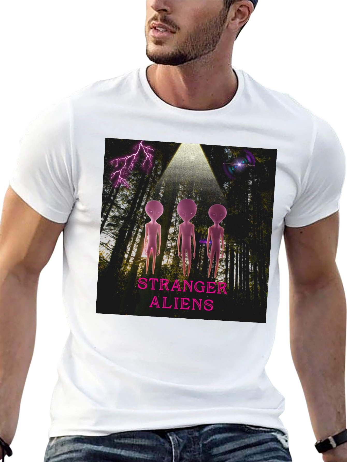 Stranger Aliens Graphic T-Shirt - Black Cotton Tee
