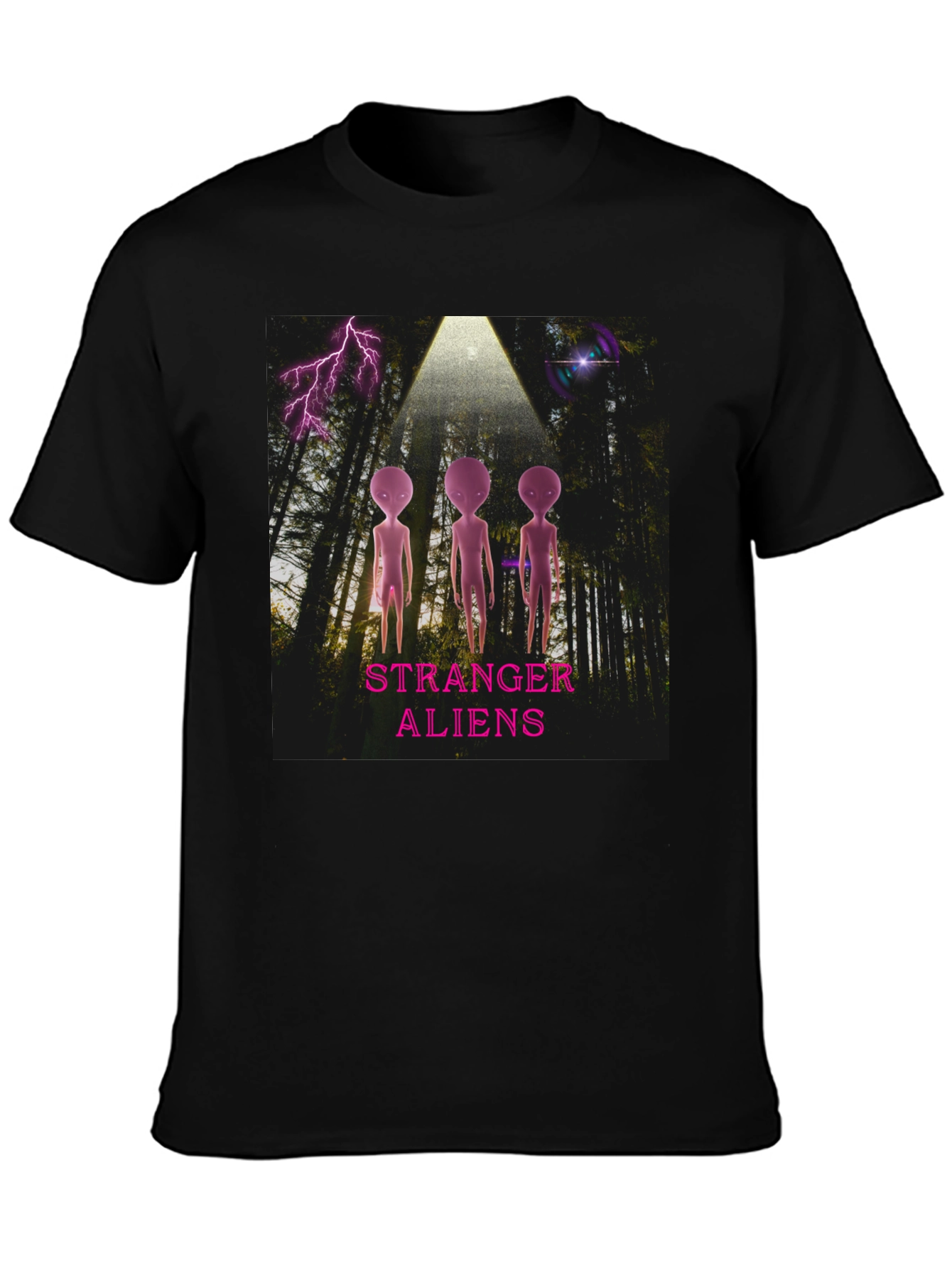 Stranger Aliens Graphic T-Shirt - Black Cotton Tee
