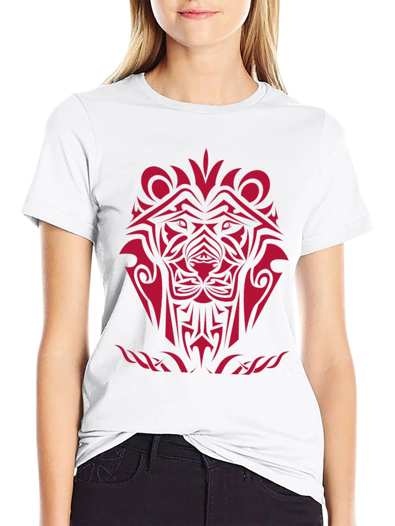 Tribal Lion Graphic Black T-Shirt