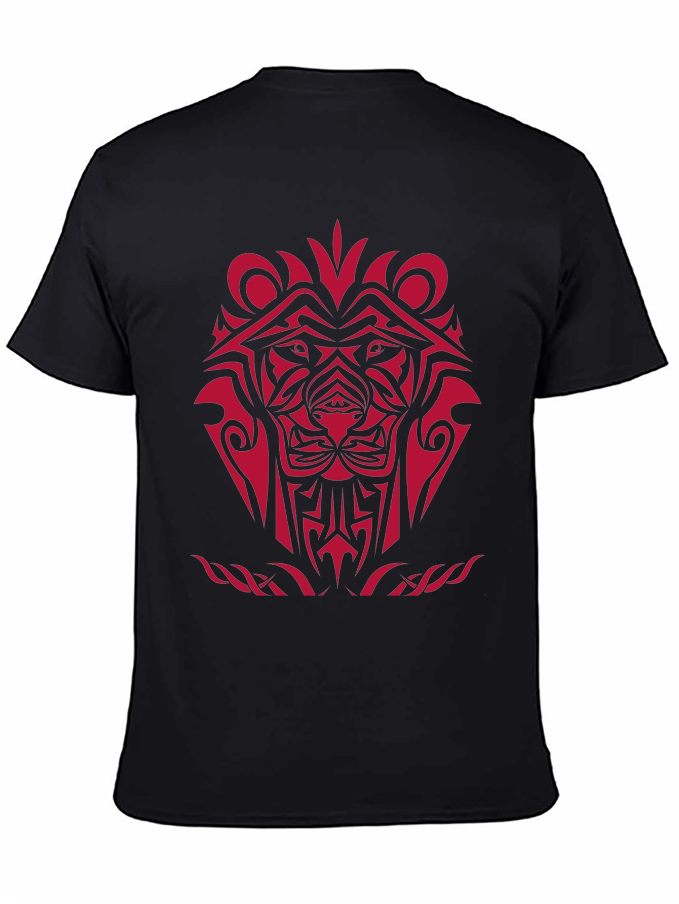 Tribal Lion Graphic Black T-Shirt