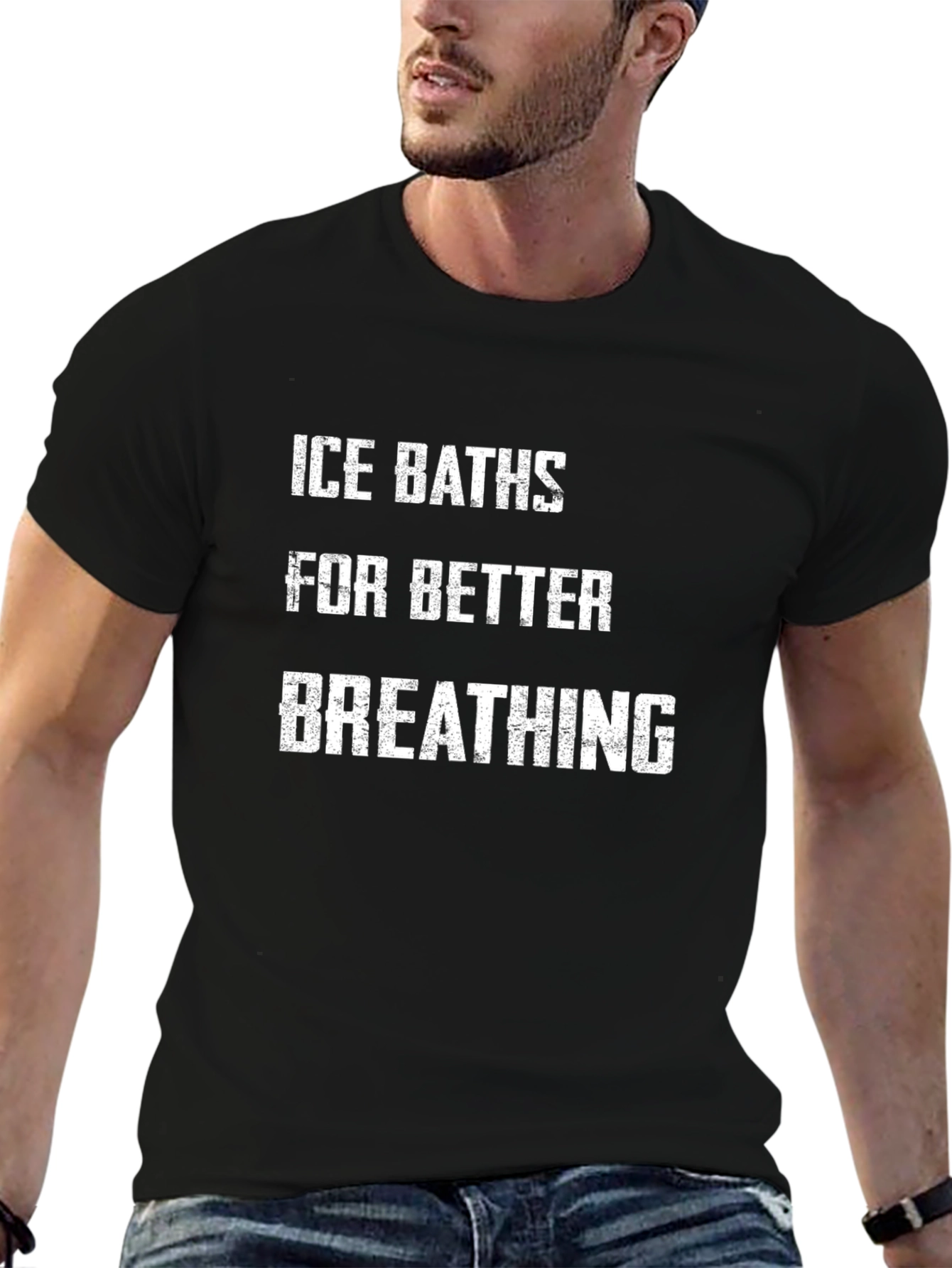 Ice Baths for Better Breathing Black T-Shirt