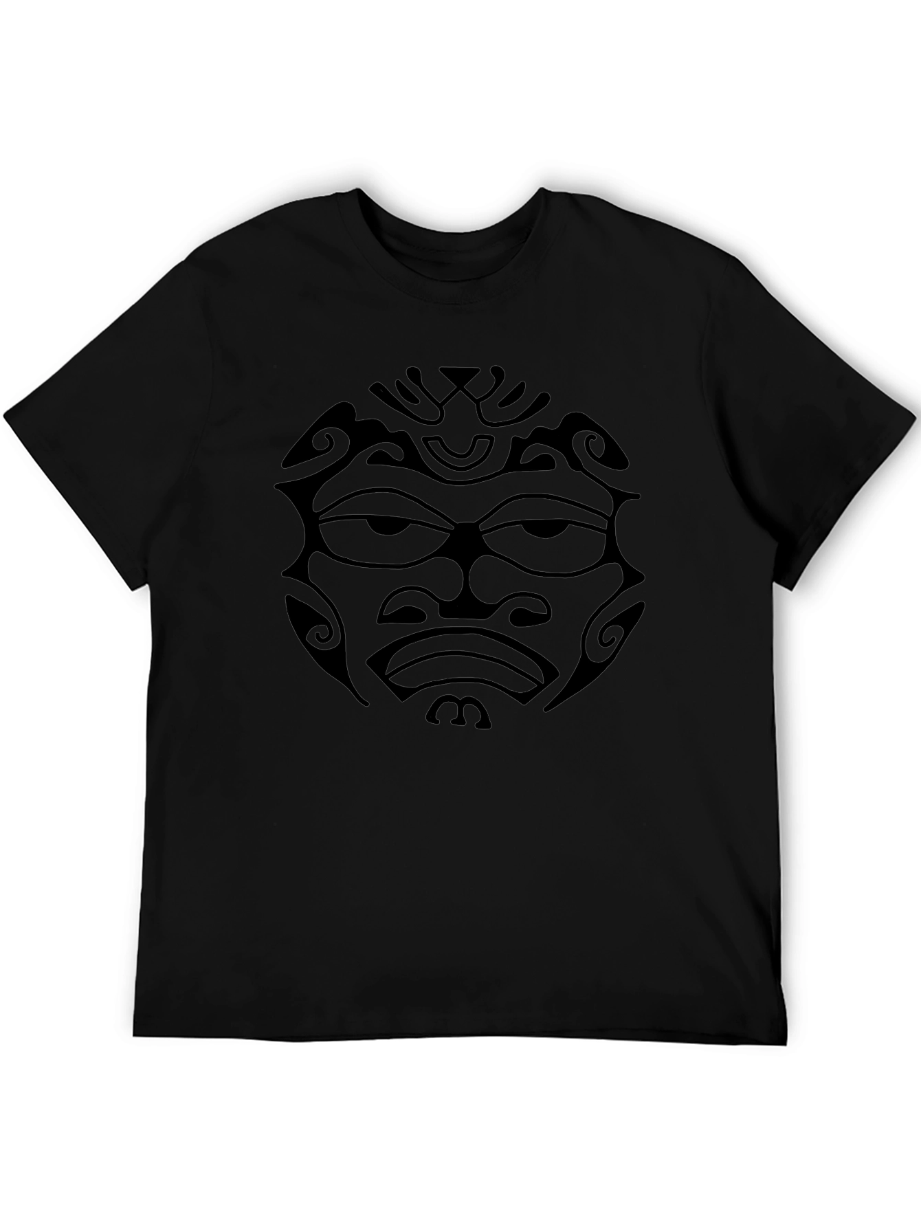 Tribal Face Graphic Black T-Shirt