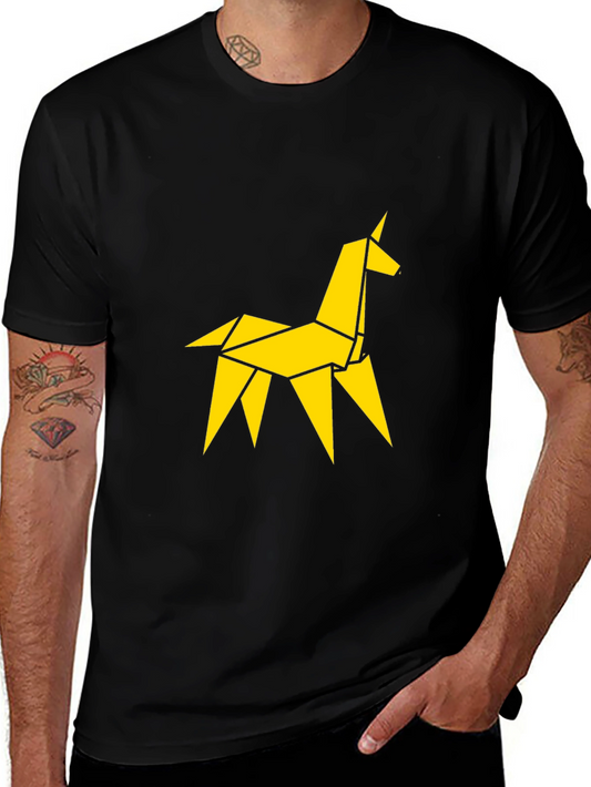Origami Unicorn T-Shirt - Geometric Style