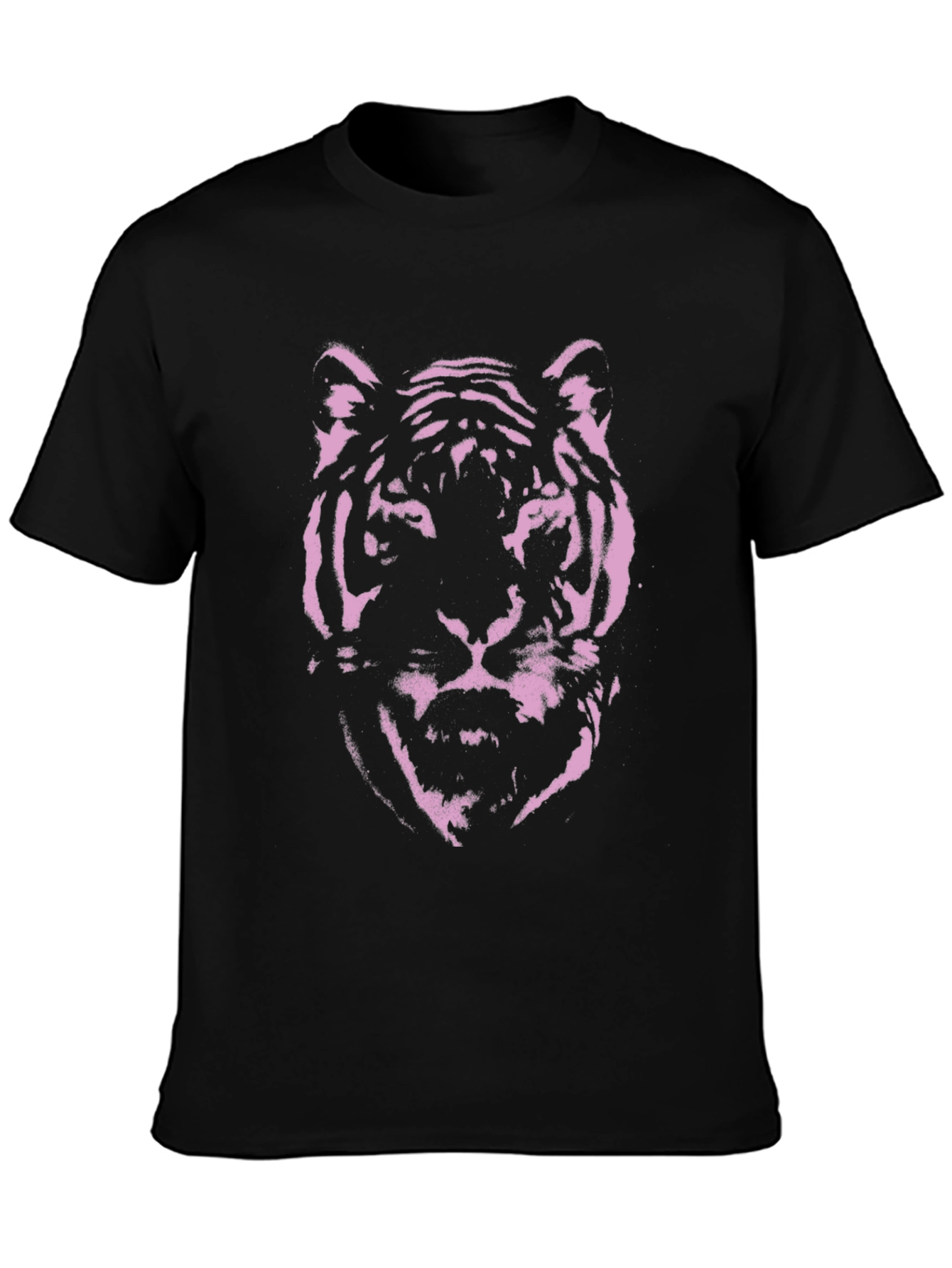 Pink Tiger Graphic Black T-Shirt