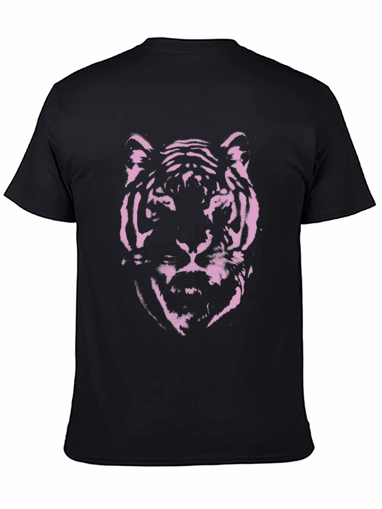 Pink Tiger Graphic Black T-Shirt