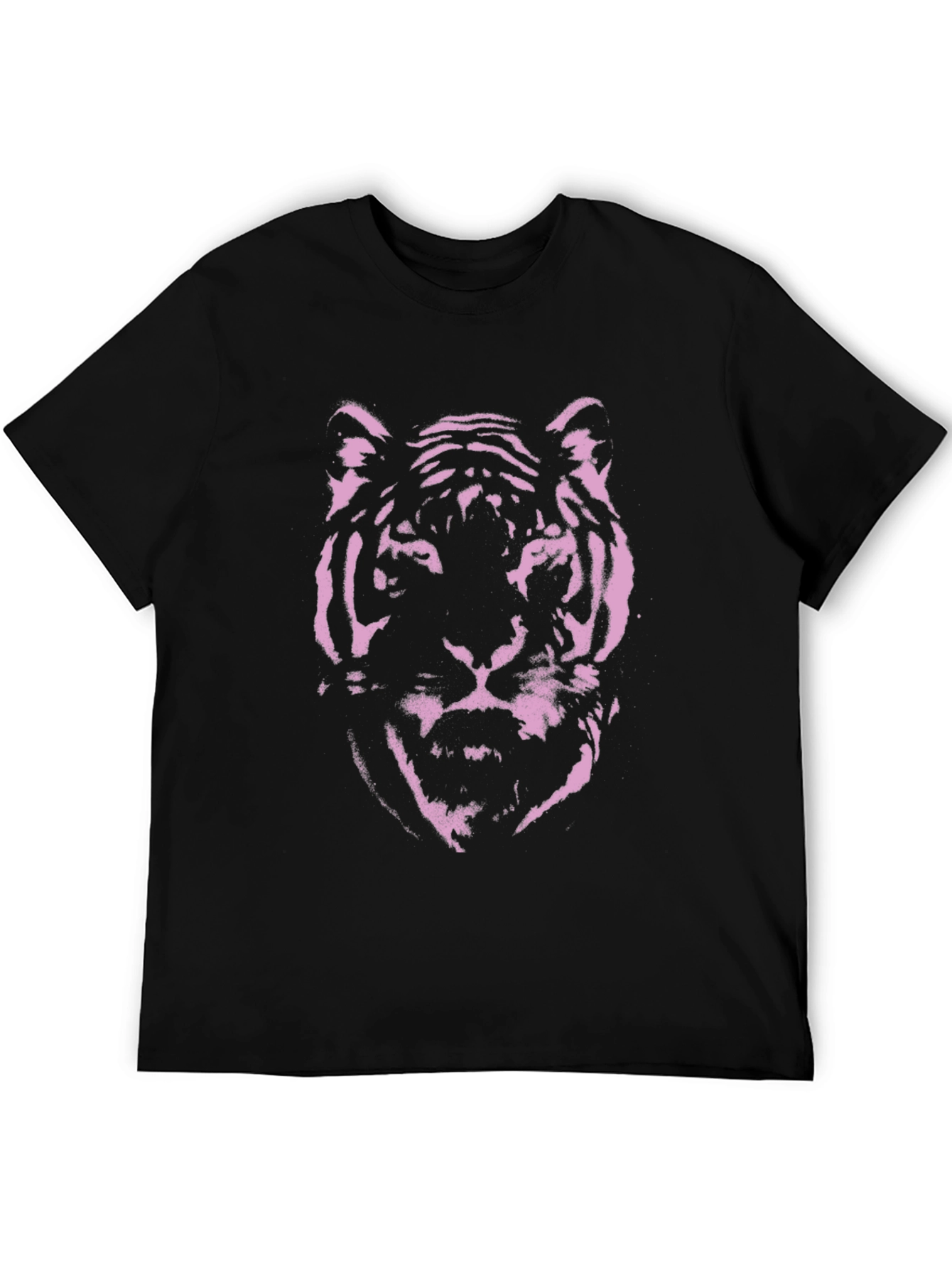Pink Tiger Graphic Black T-Shirt
