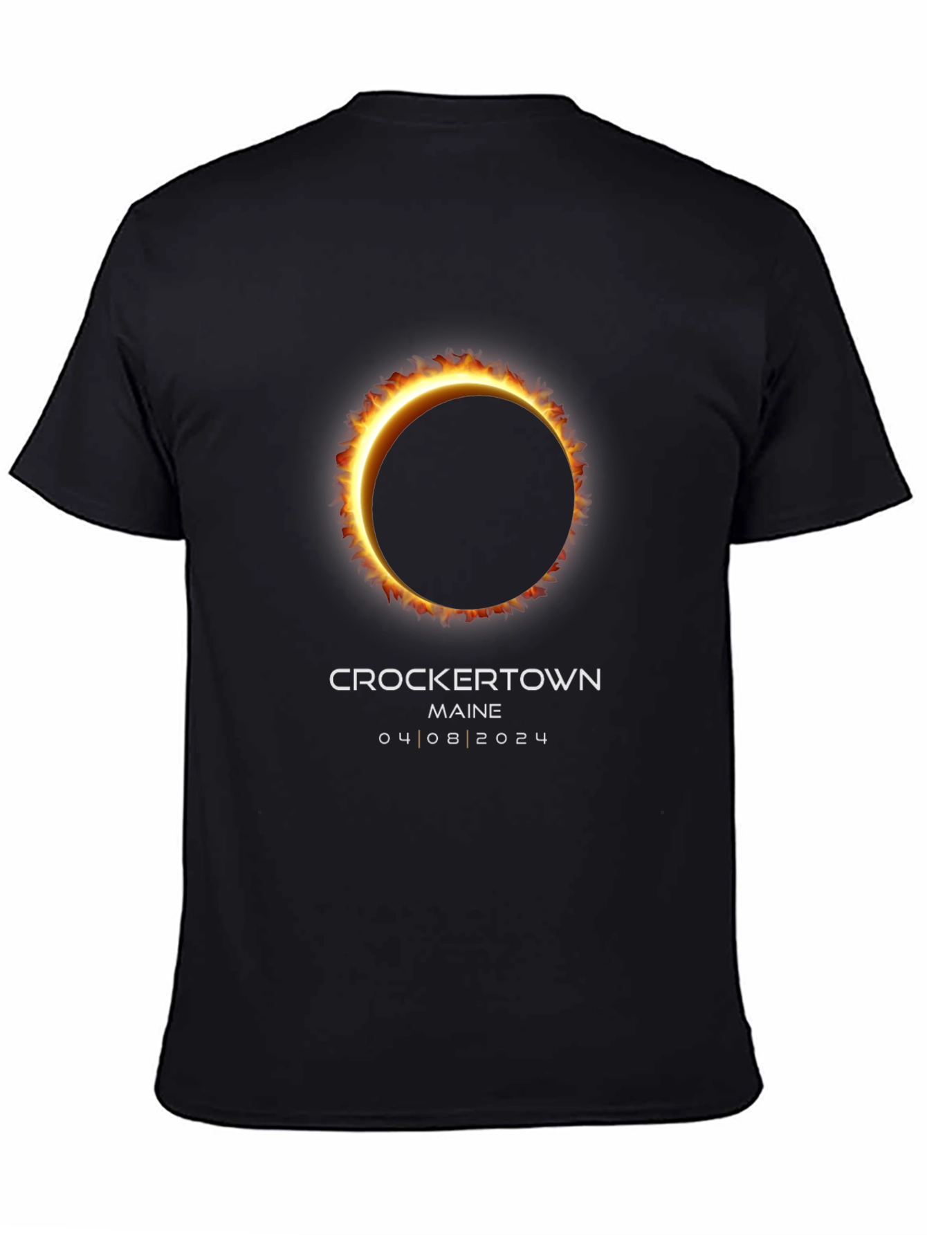 Crockertown Maine Eclipse 04/08/2024 Black T-Shirt