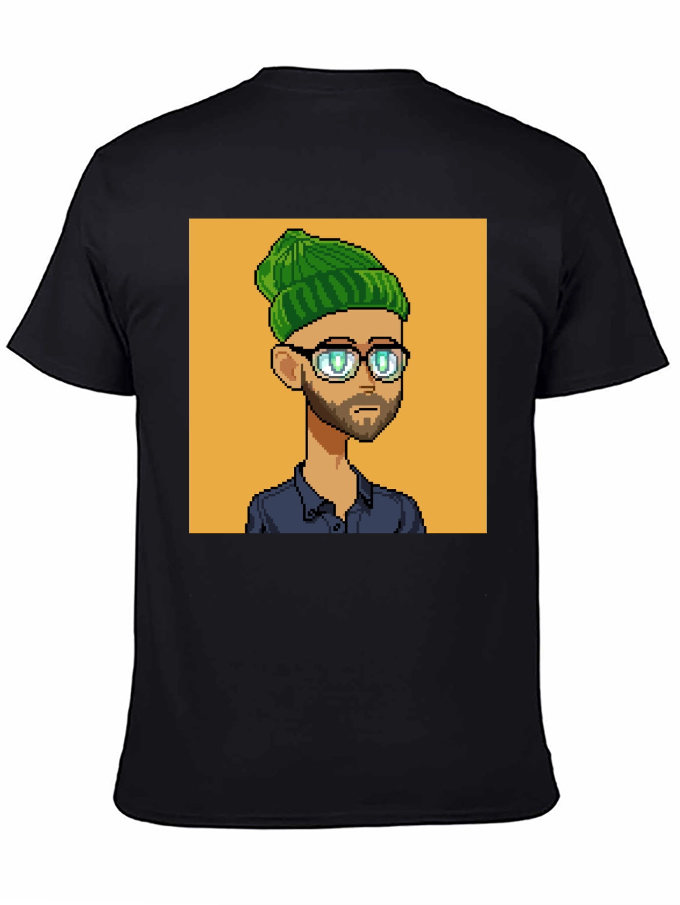 Pixel Art Portrait Black T-Shirt