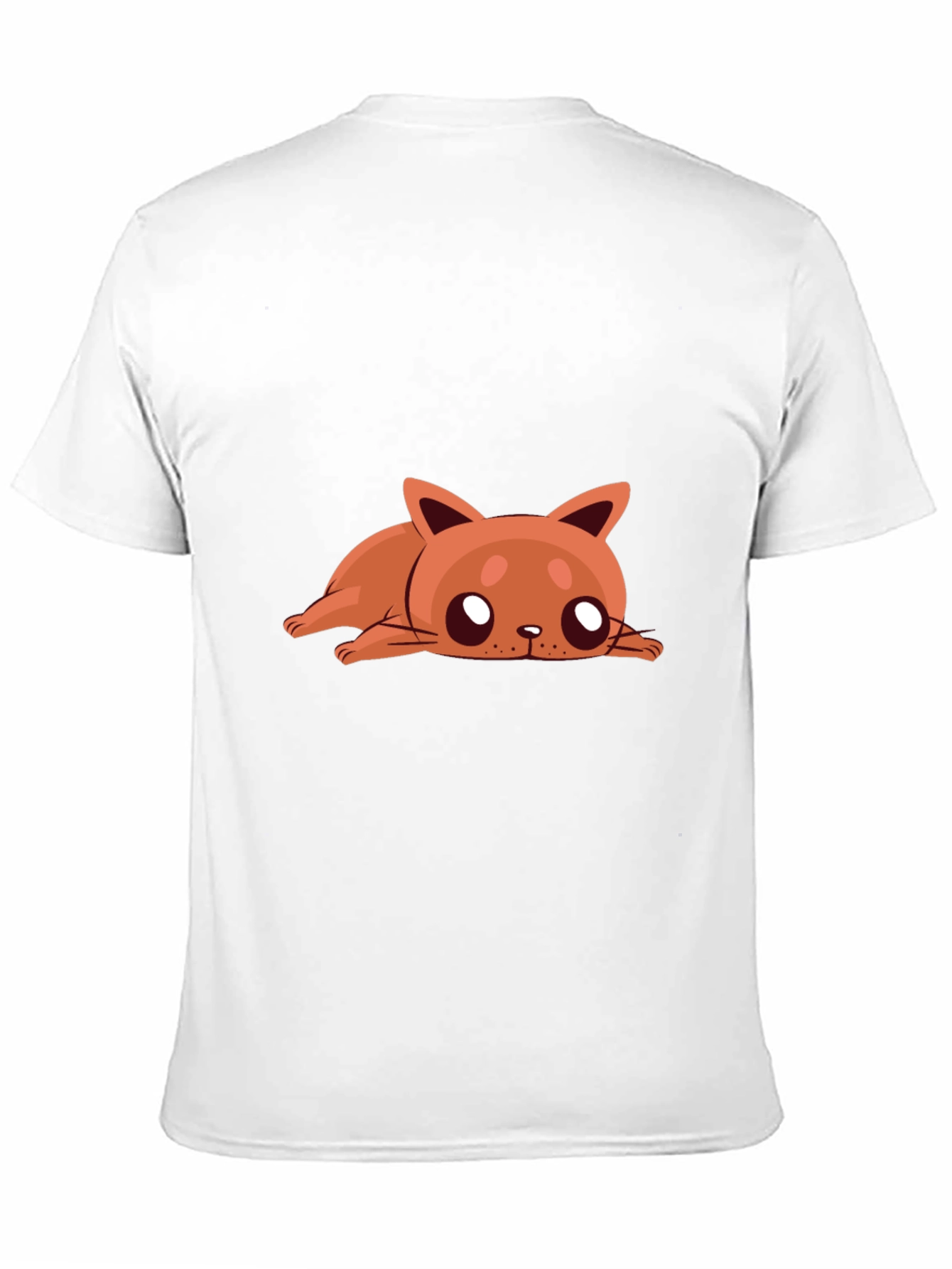 Cute Cartoon Cat Graphic Black T-Shirt