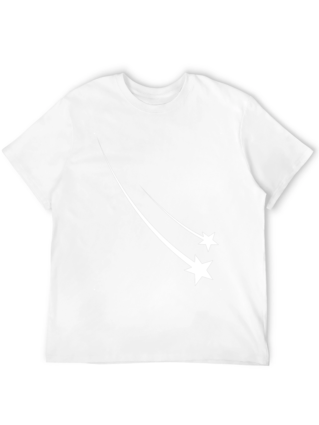 Mens Black T-Shirt with Shooting Stars Design