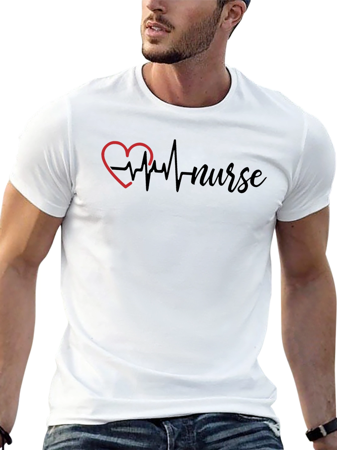 Nurse Heartbeat Graphic Tee - Black