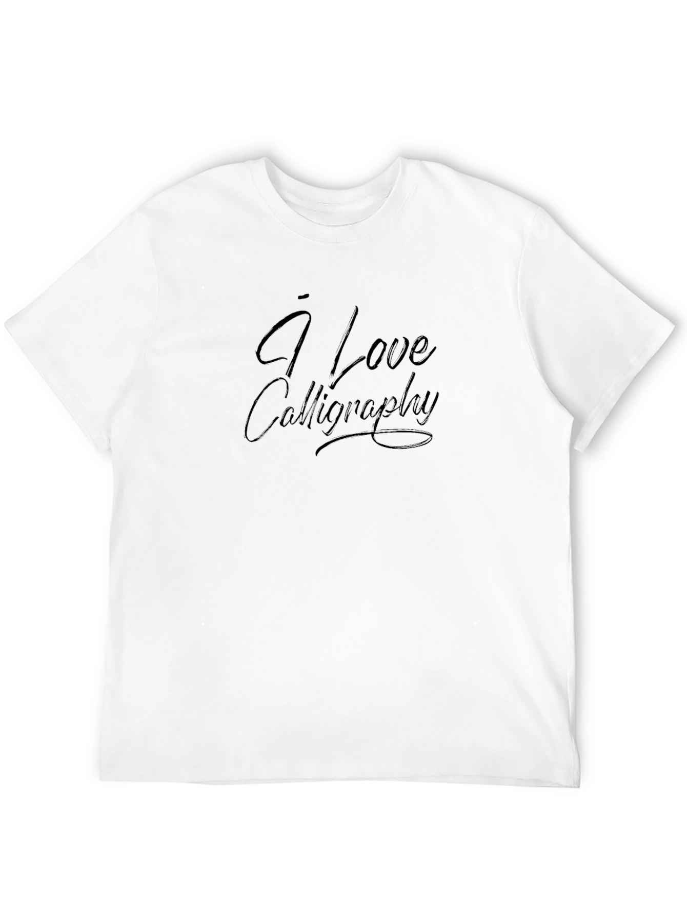 I Love Calligraphy Black Graphic Tee Shirt