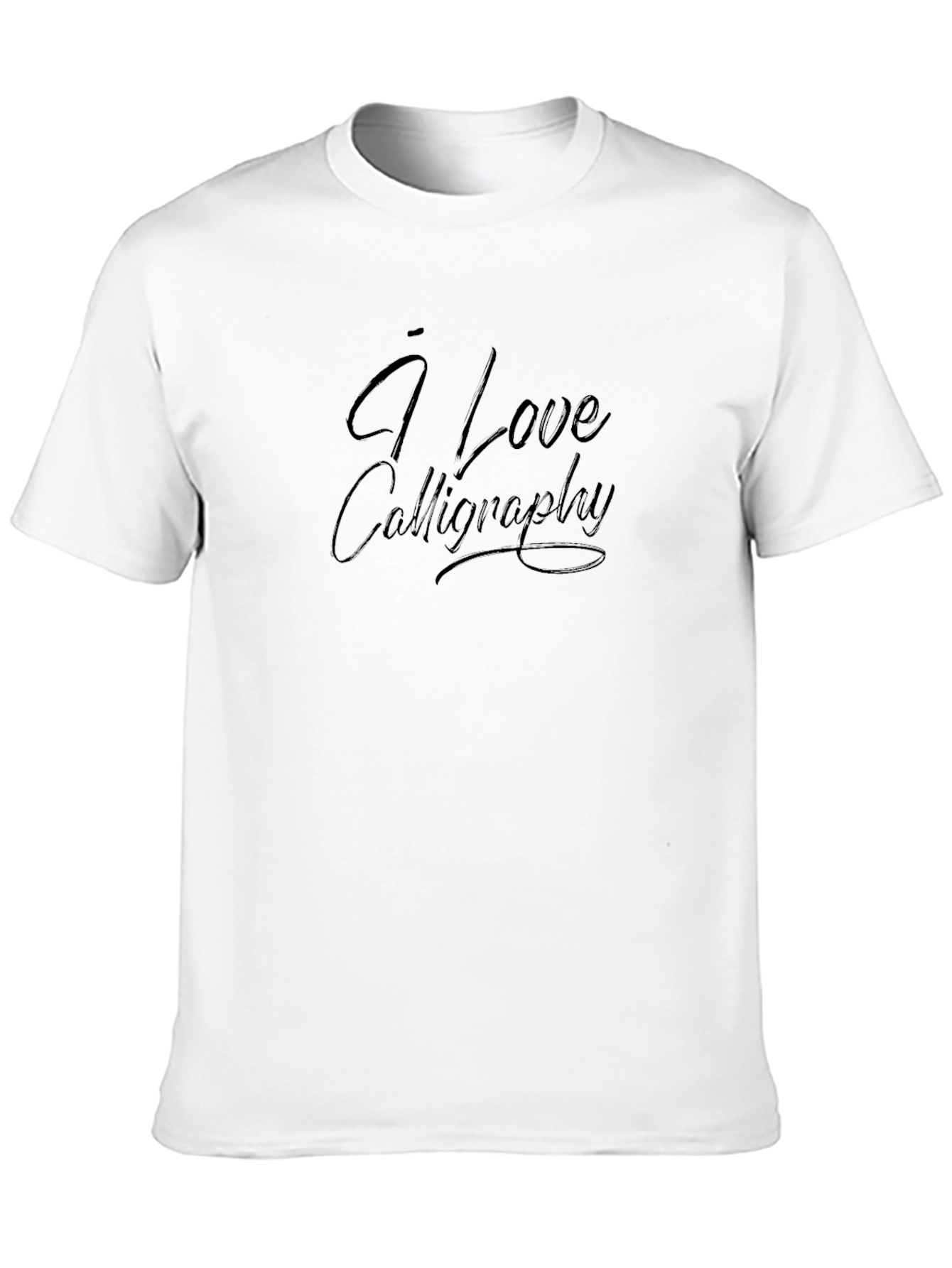 I Love Calligraphy Black Graphic Tee Shirt