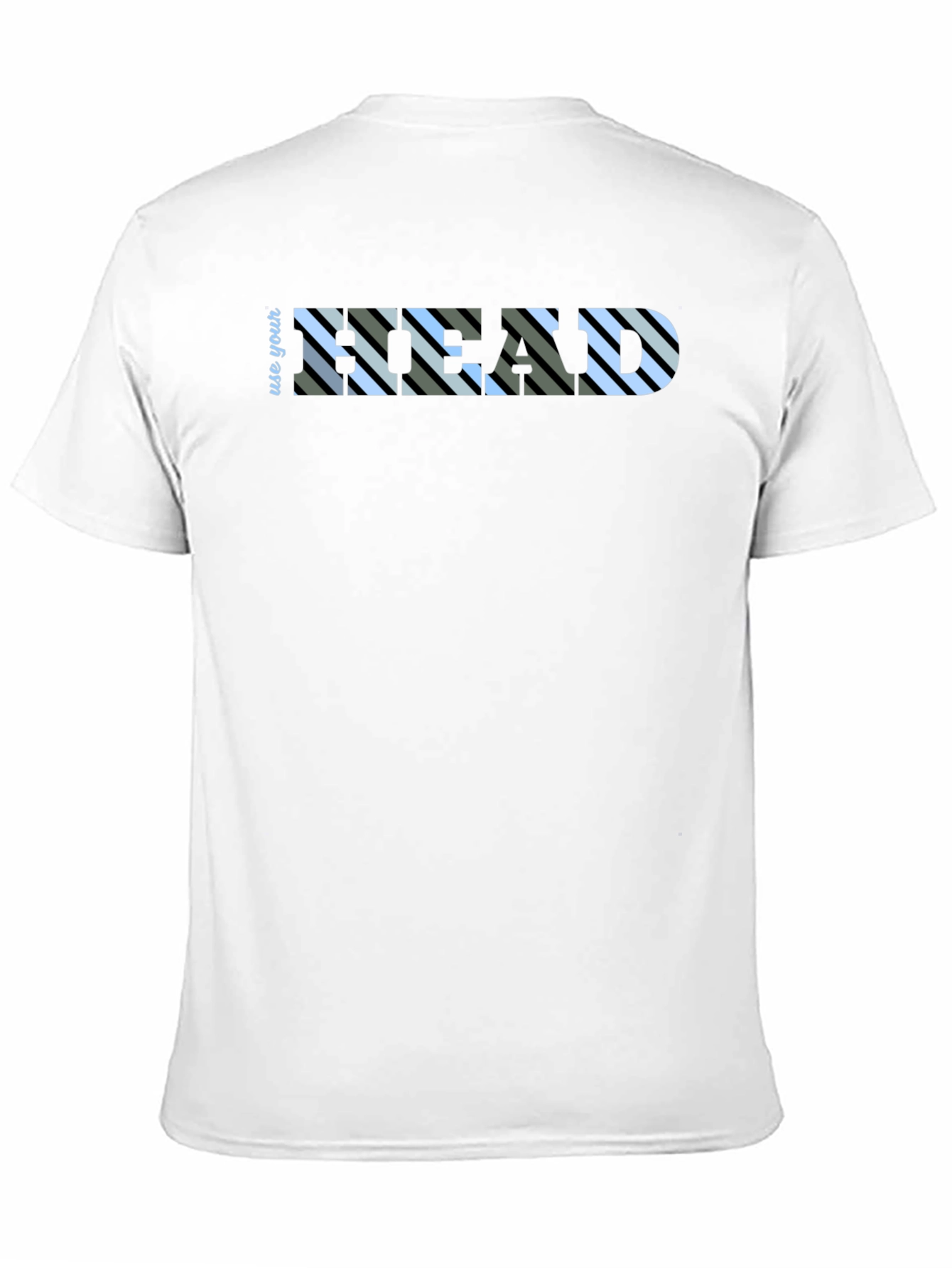 Use Your Head Striped Graphic Tee - Black