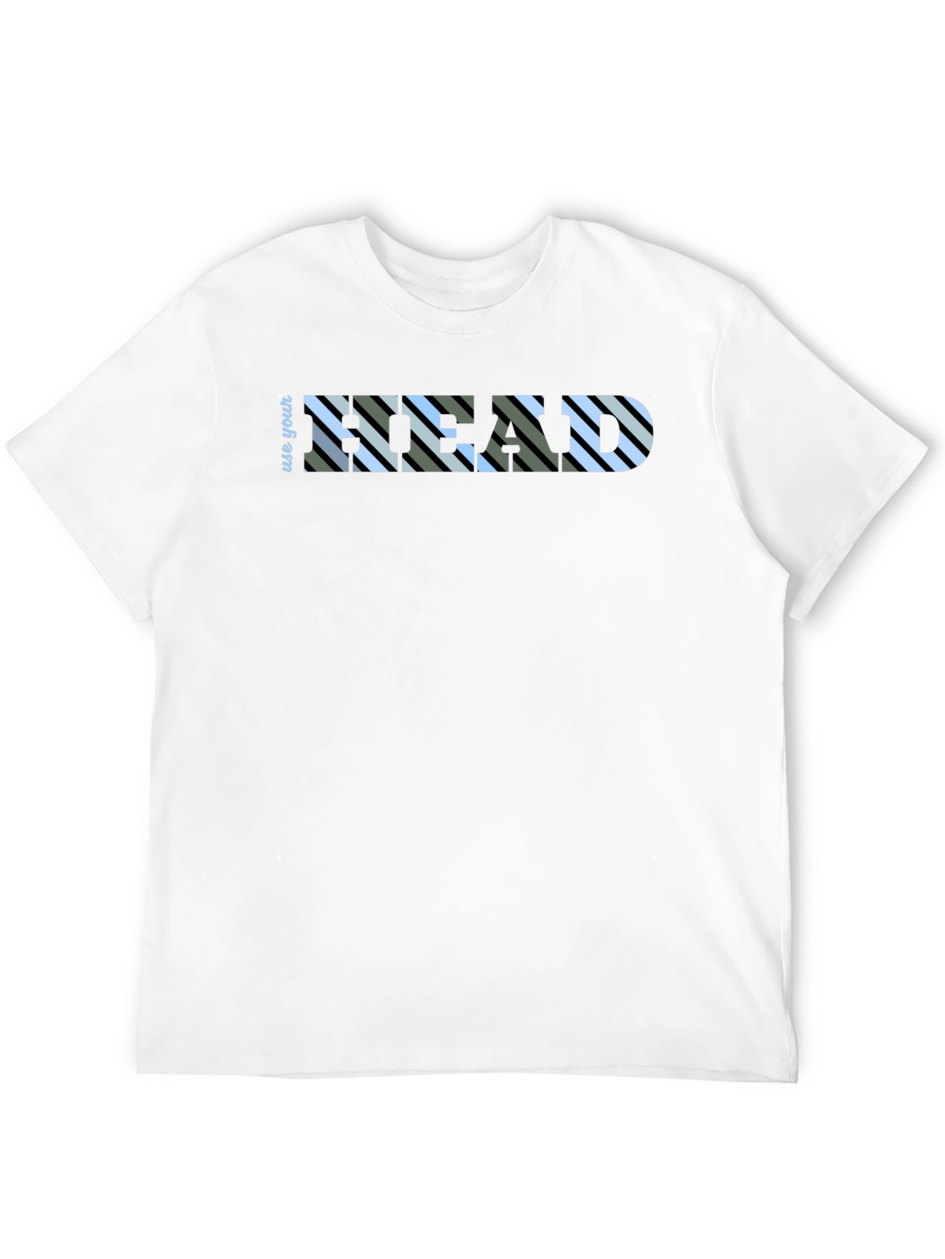 Use Your Head Striped Graphic Tee - Black