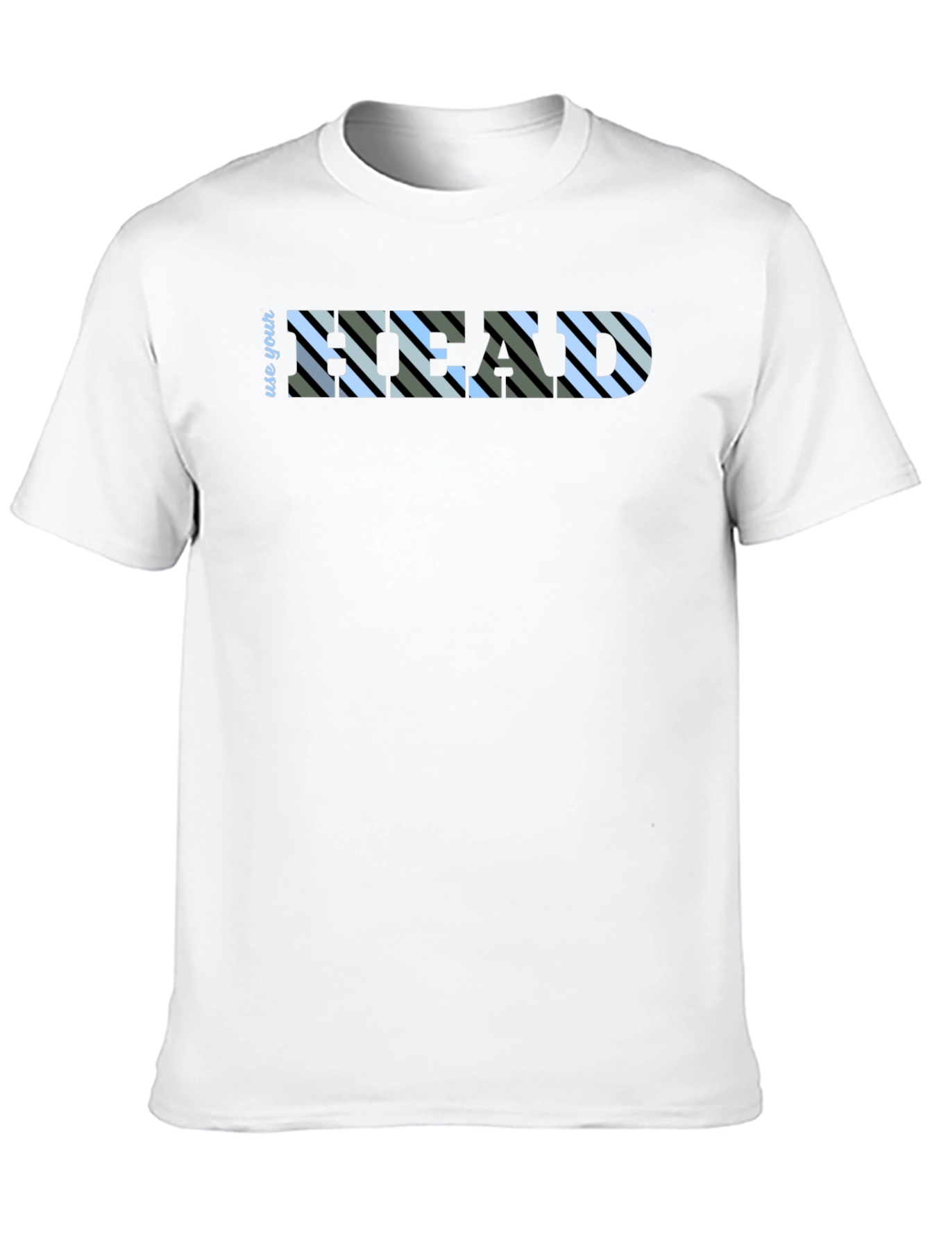 Use Your Head Striped Graphic Tee - Black