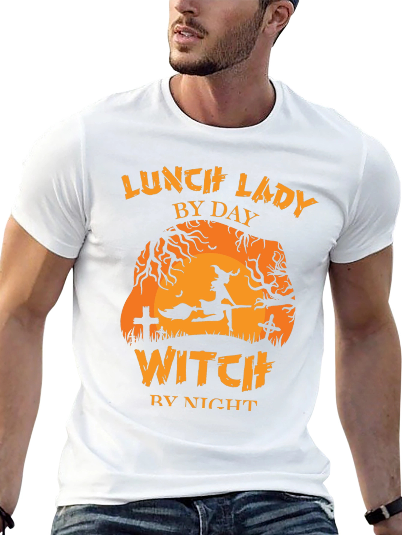 Lunch Lady By Day Witch By Night Halloween T-Shirt