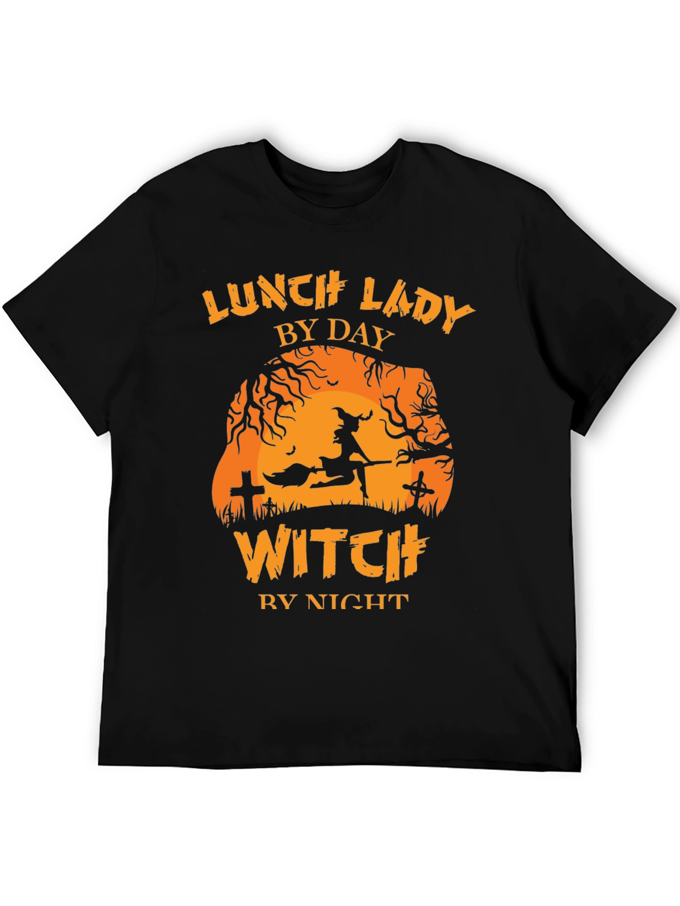 Lunch Lady By Day Witch By Night Halloween T-Shirt