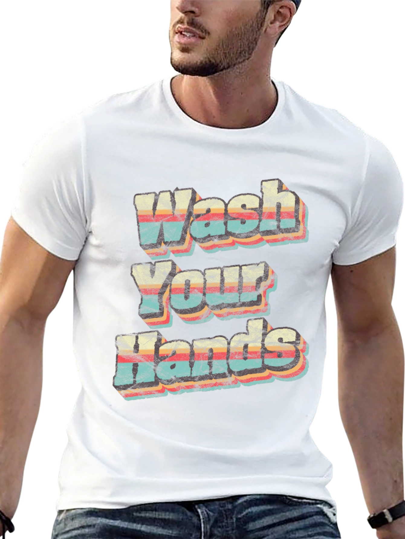 Wash Your Hands Retro Graphic T-Shirt