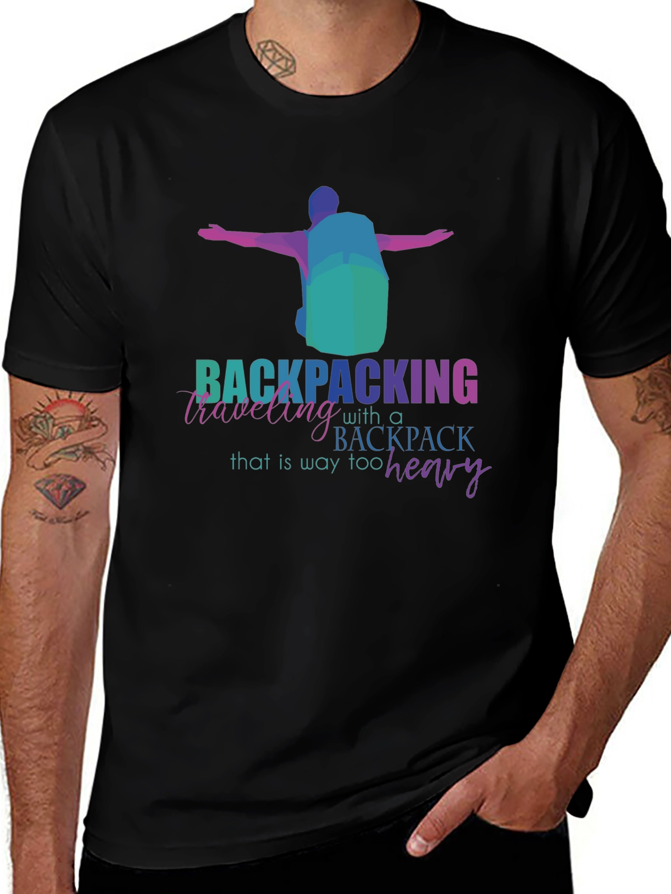 Backpacking Too Heavy Graphic T-Shirt