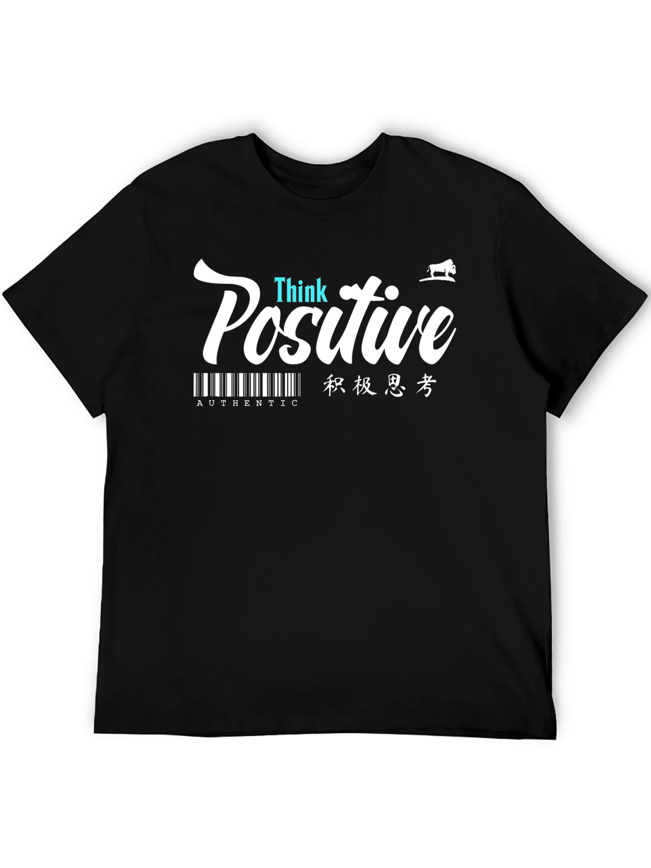 Think Positive Graphic Tee - Mens Black T-Shirt