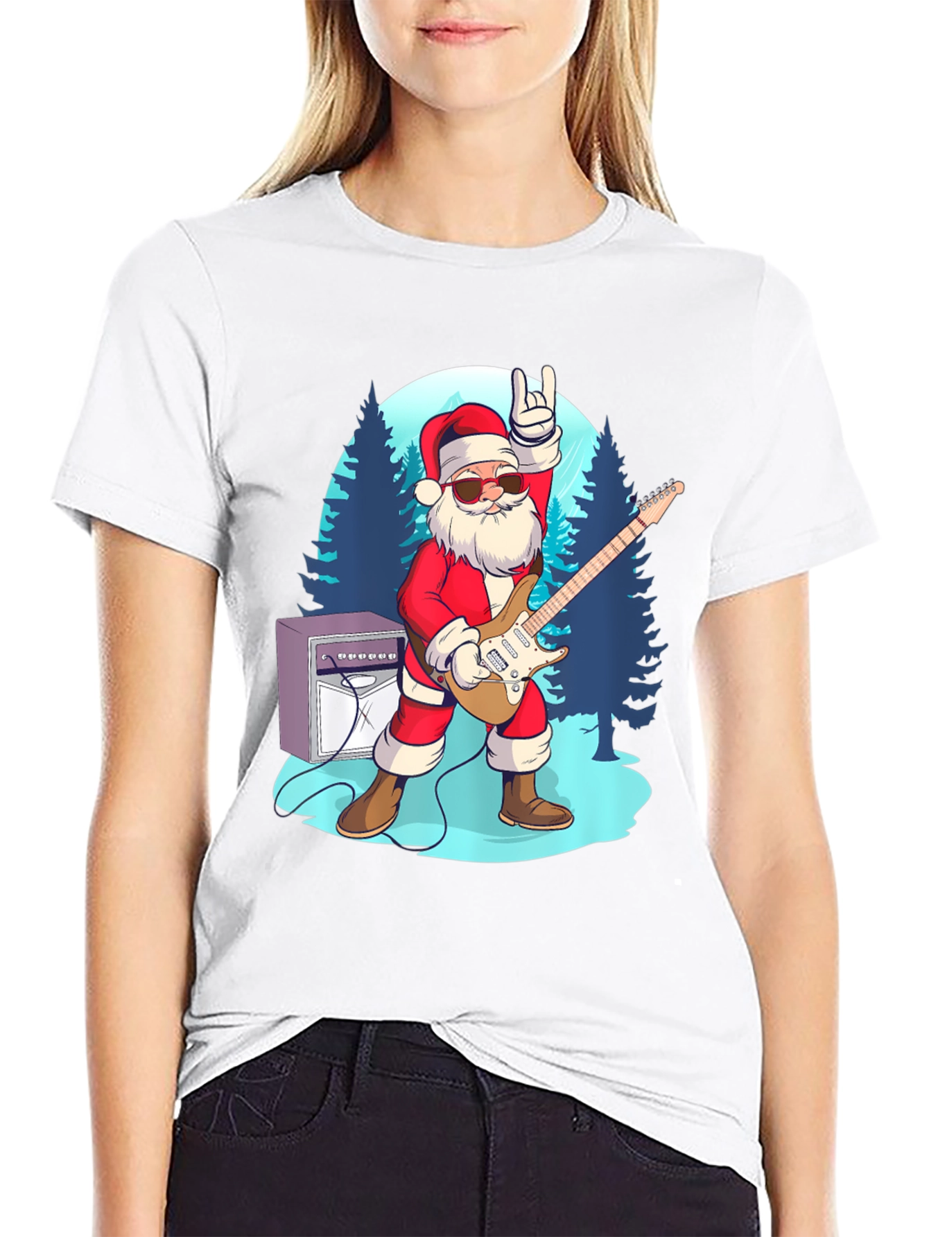 Rockin Santa T-Shirt - Holiday Cheer!