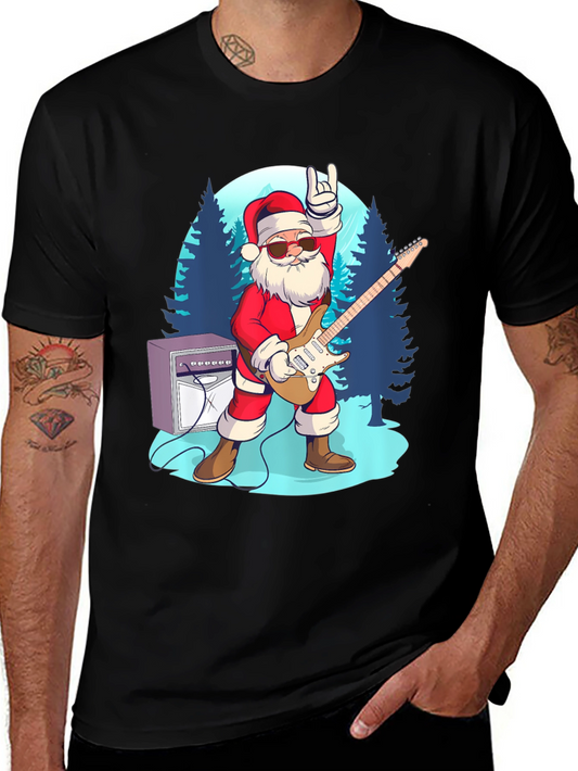Rockin Santa T-Shirt - Holiday Cheer!