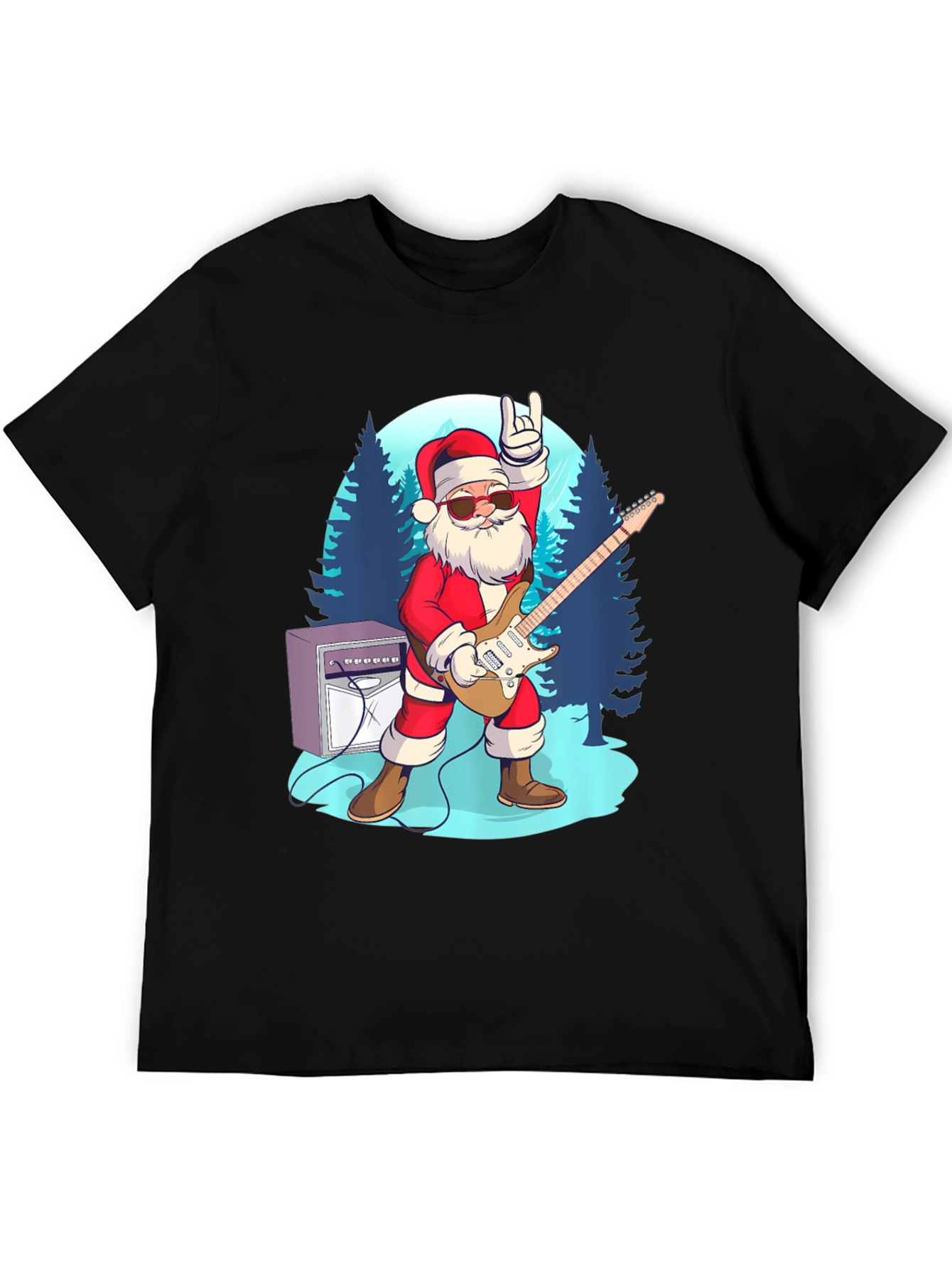 Rockin Santa T-Shirt - Holiday Cheer!