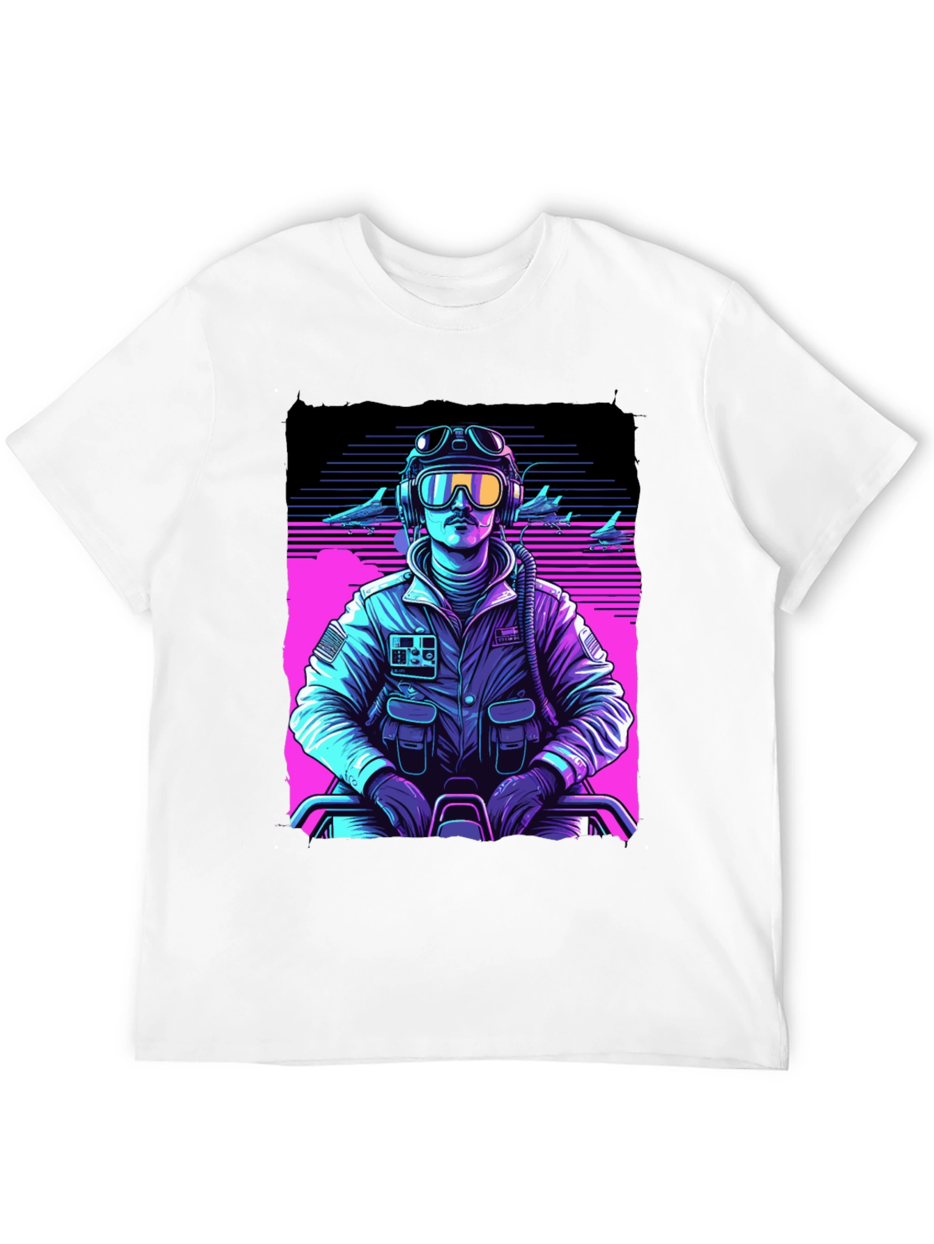 Retro Pilot Graphic Tee - 80s Inspired Design