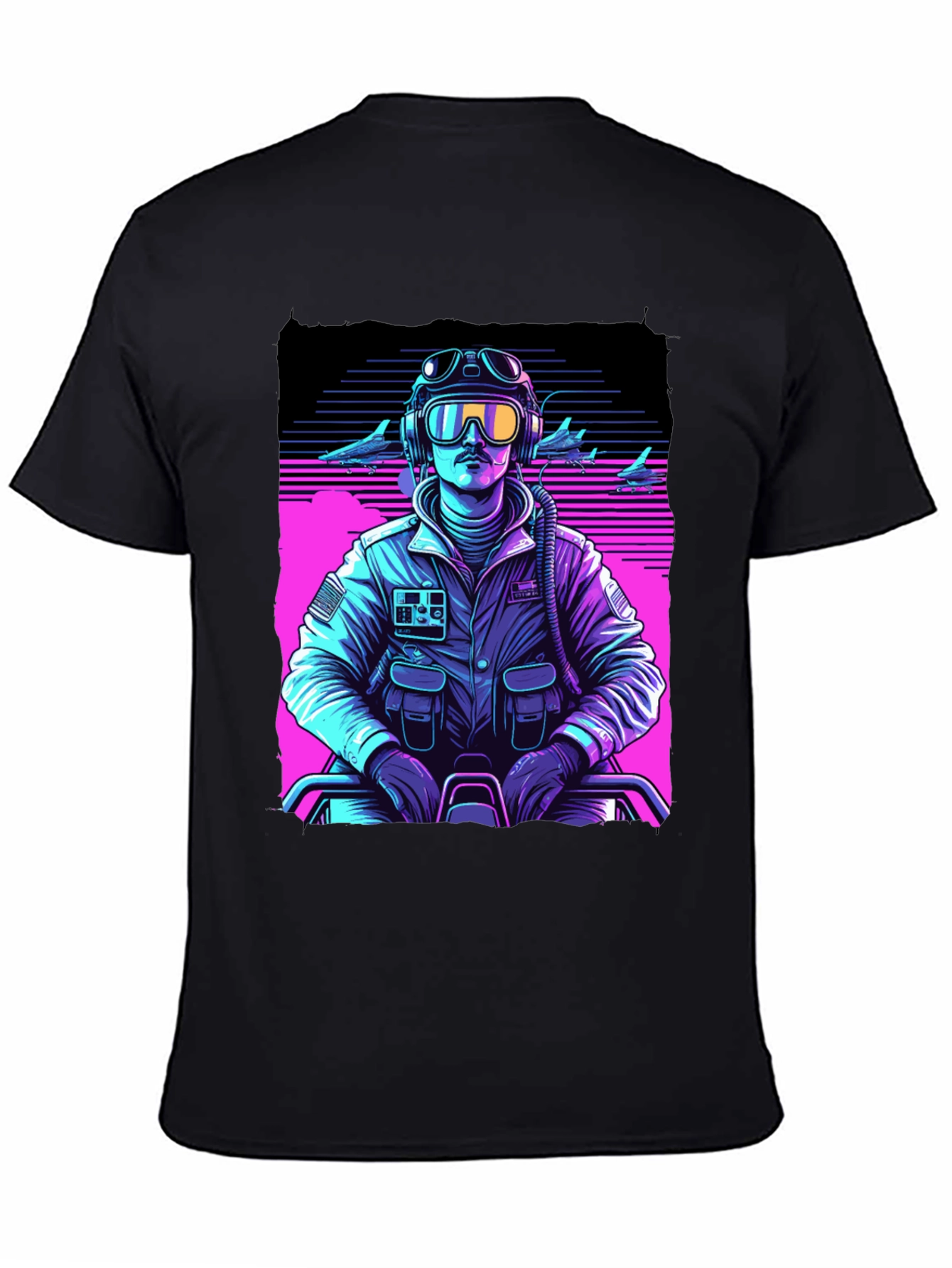 Retro Pilot Graphic Tee - 80s Inspired Design