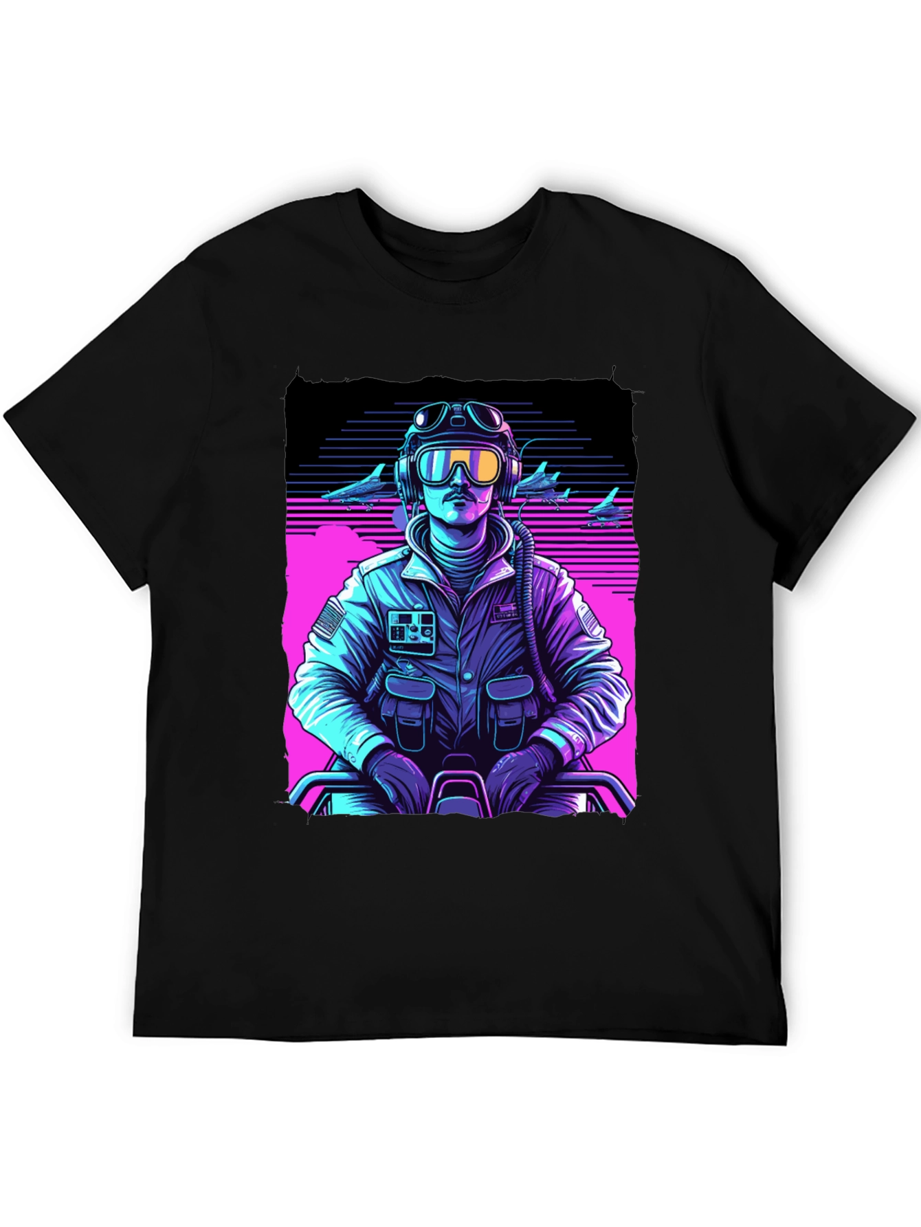 Retro Pilot Graphic Tee - 80s Inspired Design