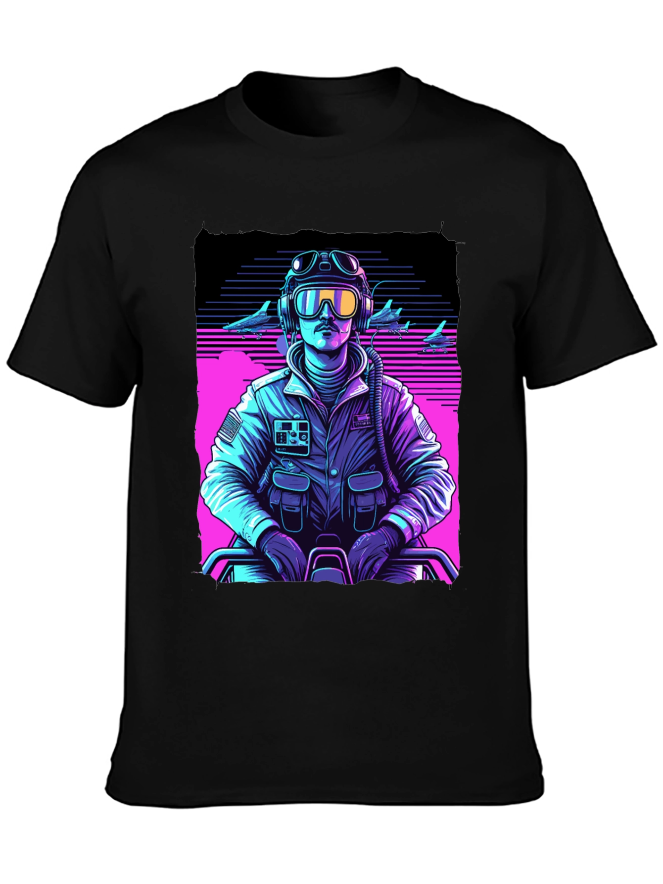Retro Pilot Graphic Tee - 80s Inspired Design