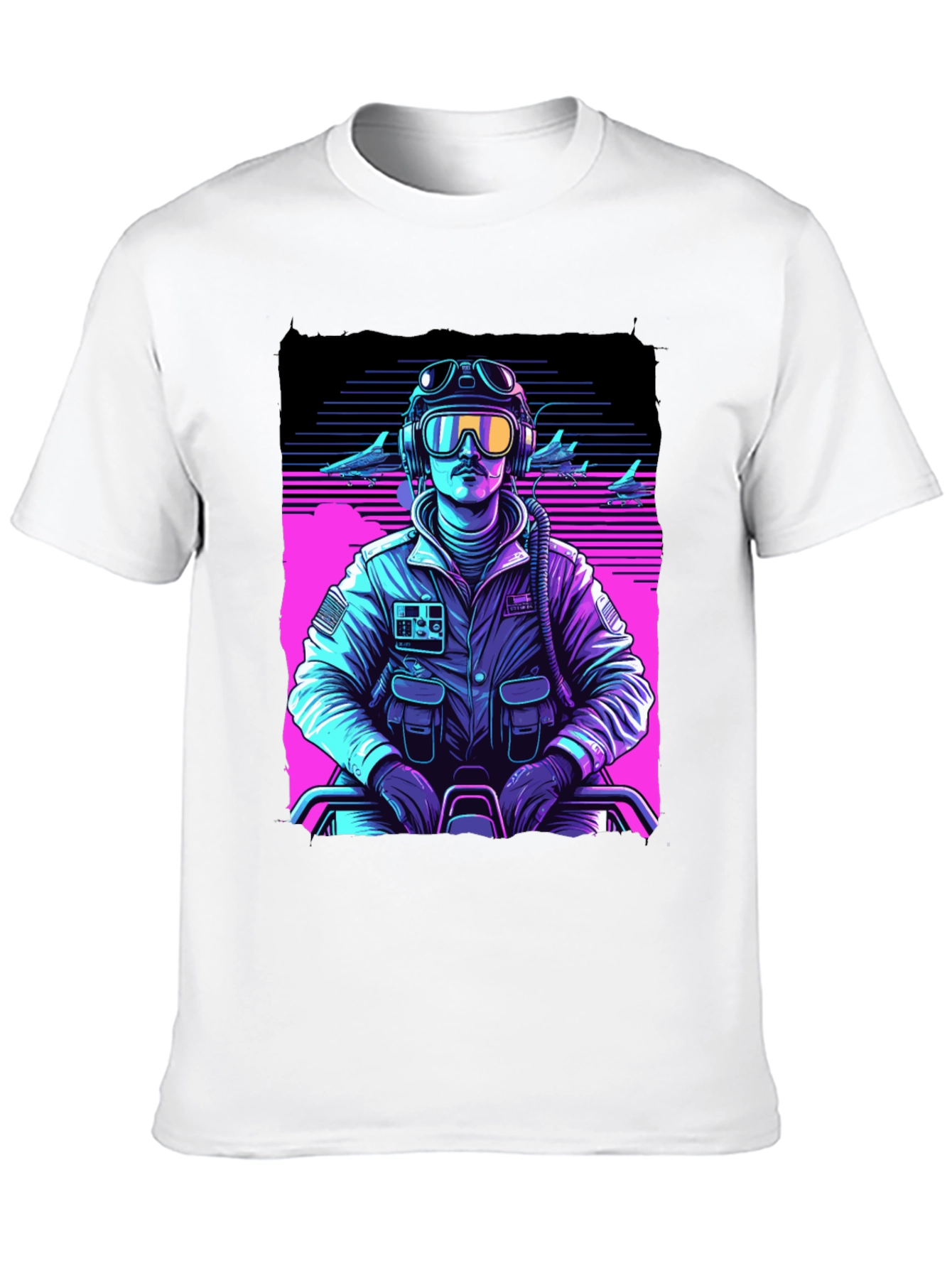 Retro Pilot Graphic Tee - 80s Inspired Design