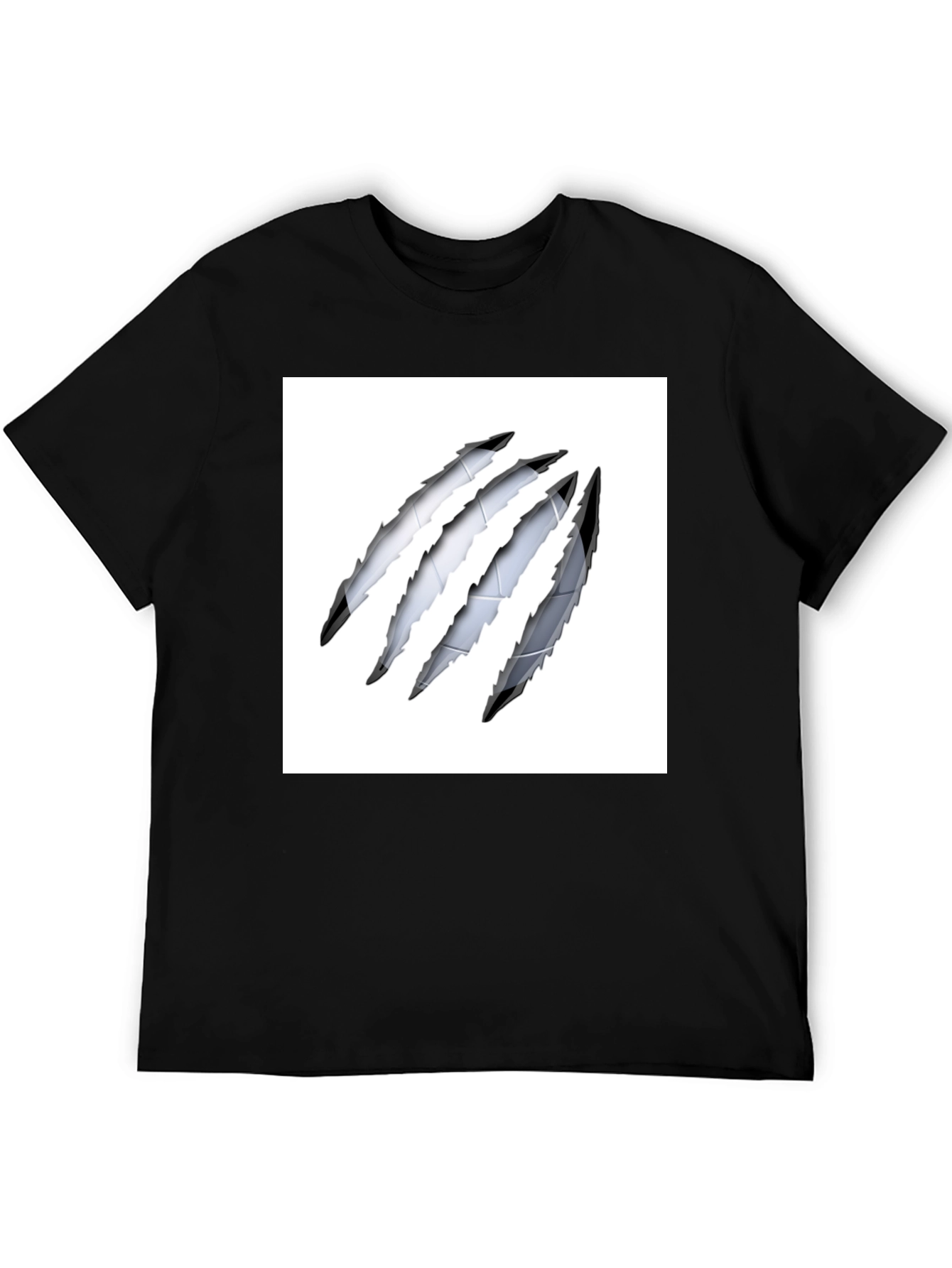 Black Claw Mark Tee - Stylish Graphic Print Shirt
