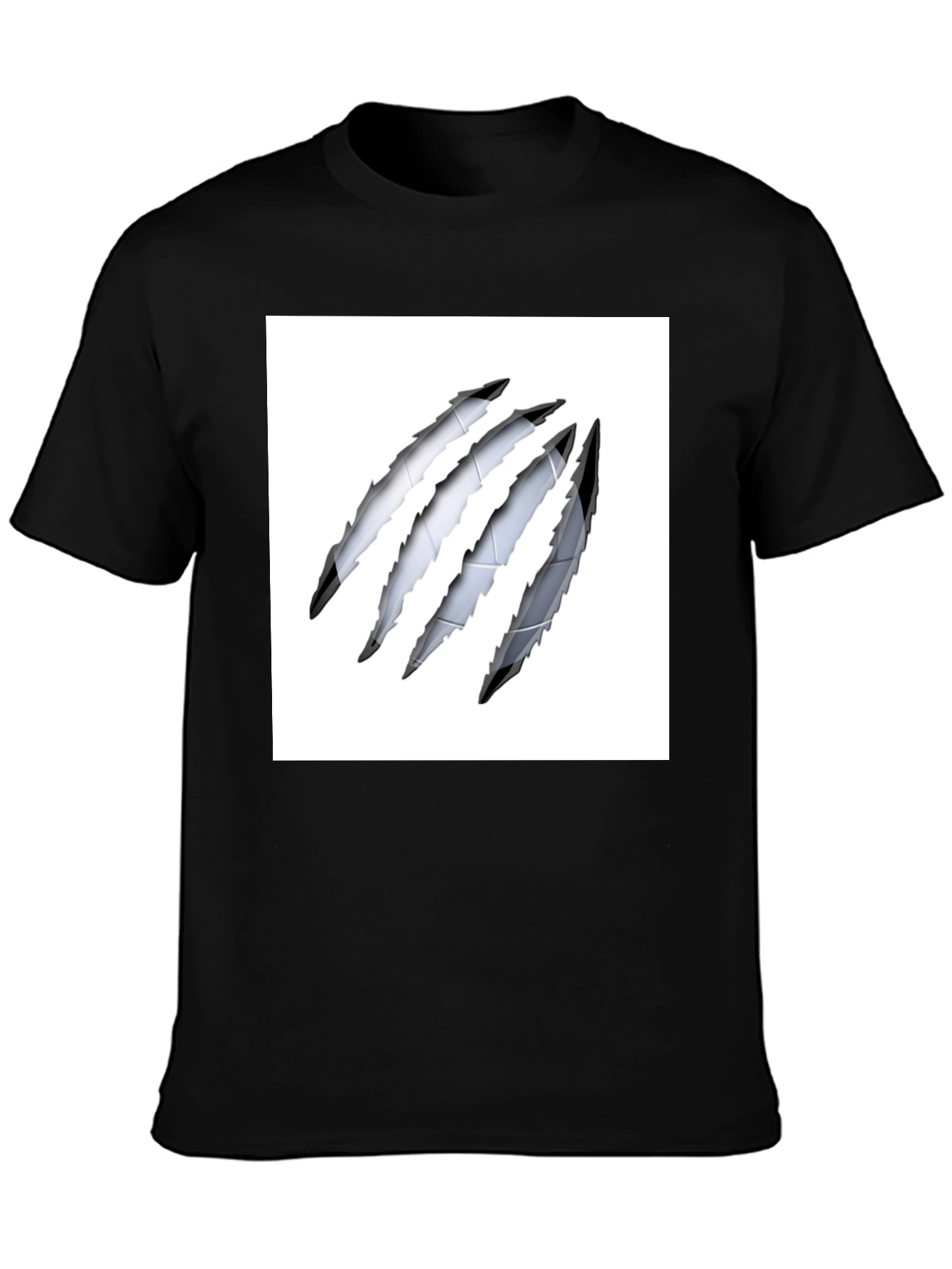 Black Claw Mark Tee - Stylish Graphic Print Shirt