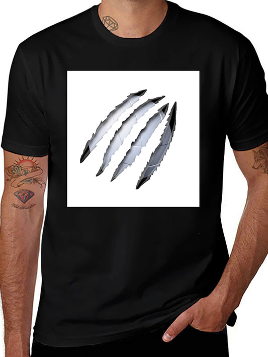 Black Claw Mark Tee - Stylish Graphic Print Shirt