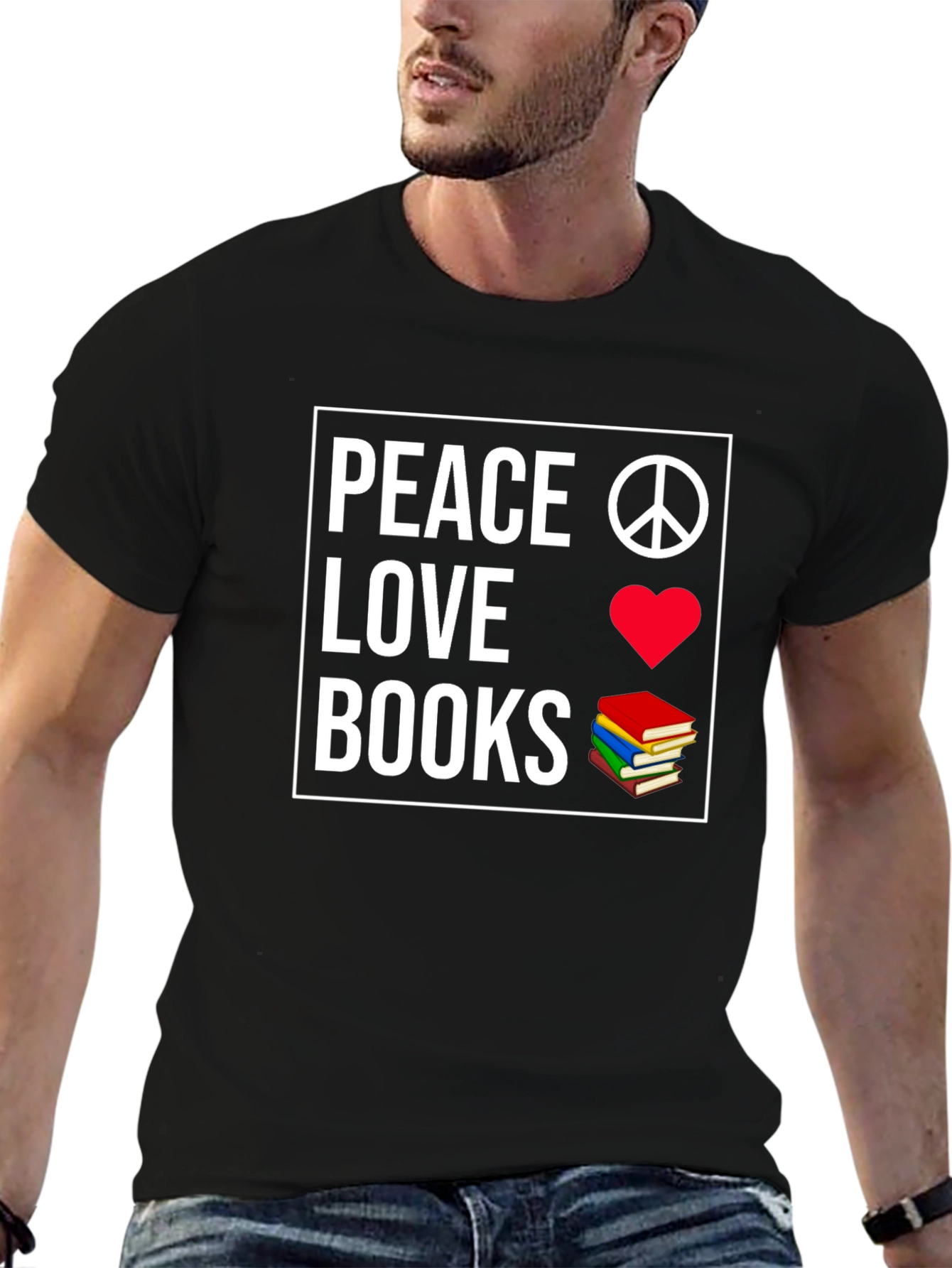 Peace Love Books Graphic T-Shirt