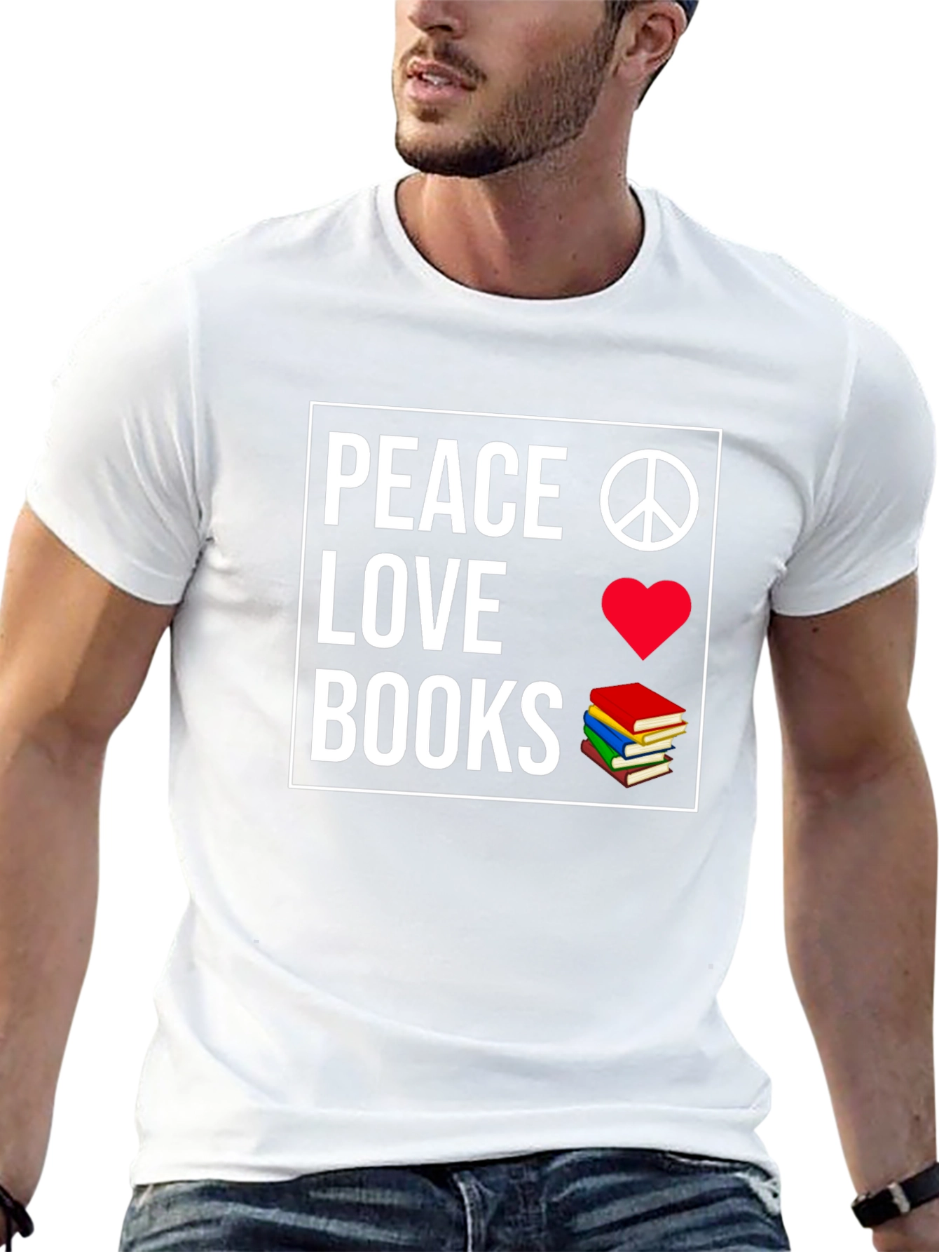 Peace Love Books Graphic T-Shirt