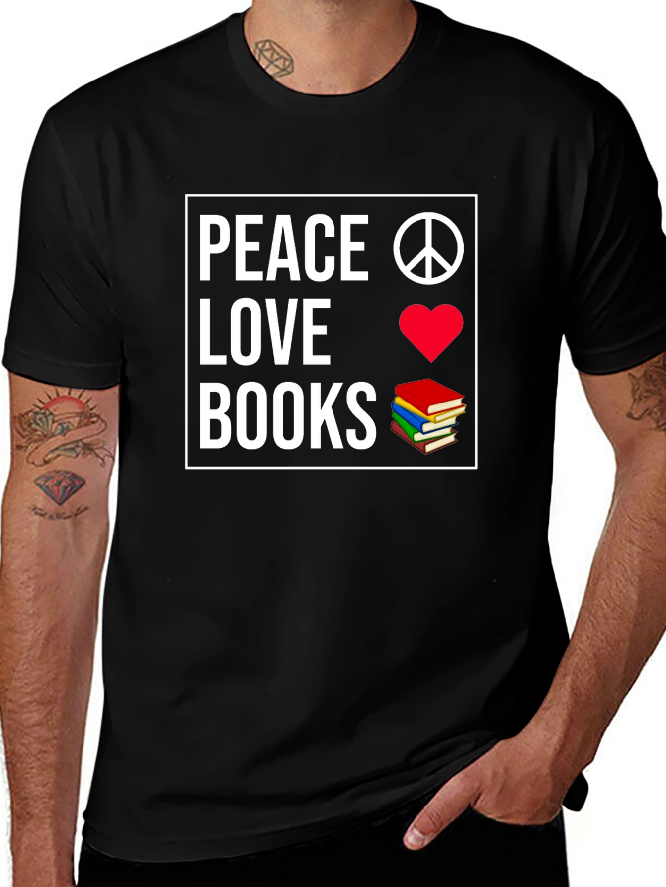 Peace Love Books Graphic T-Shirt